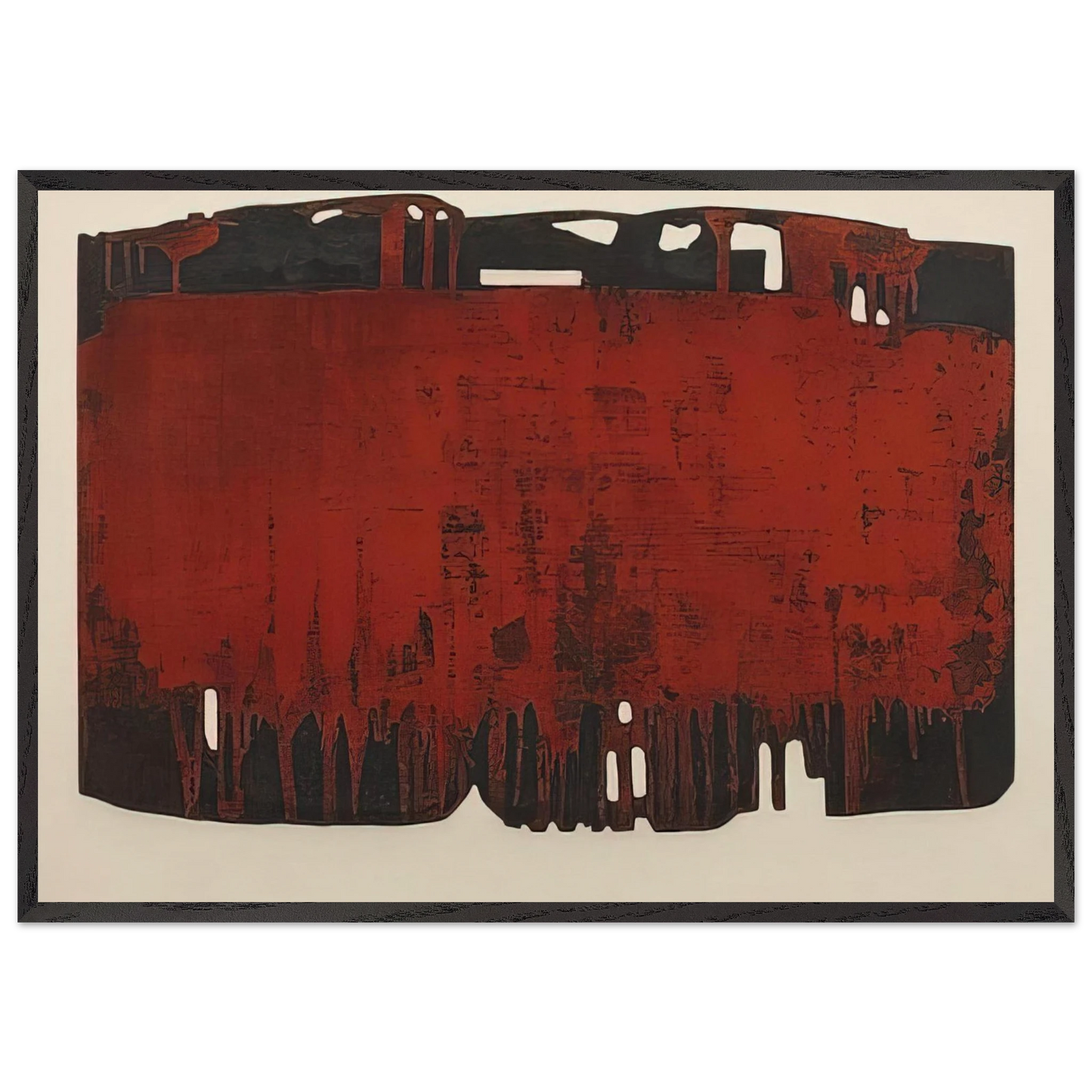 Composition rouille et noire XXV - 1974 - Pierre Soulages Framed Art Print – Black Wooden Frame - Default Title - -Framed Art Print