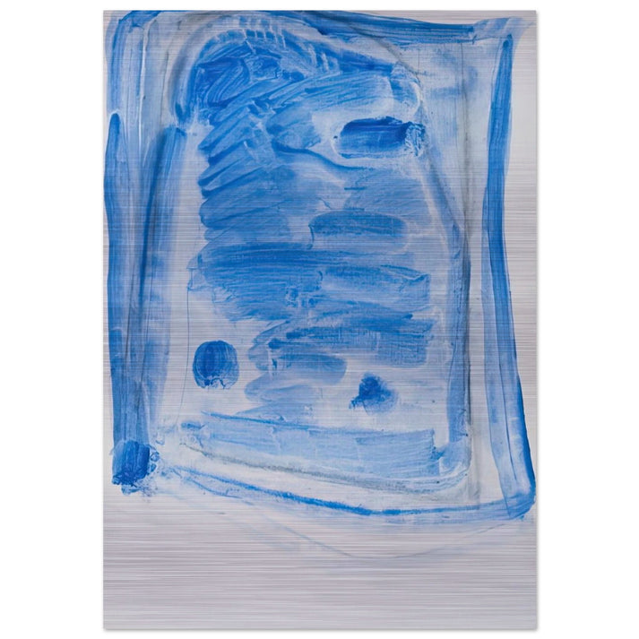 Sketchy Cobaltic Blue Flag - 2009 - Raoul De Keyser Brushed Aluminum Print - 70x100 cm / 28x40 inches | Raoul De Keyser Aluminum Print | Raoul De Keyser Prints