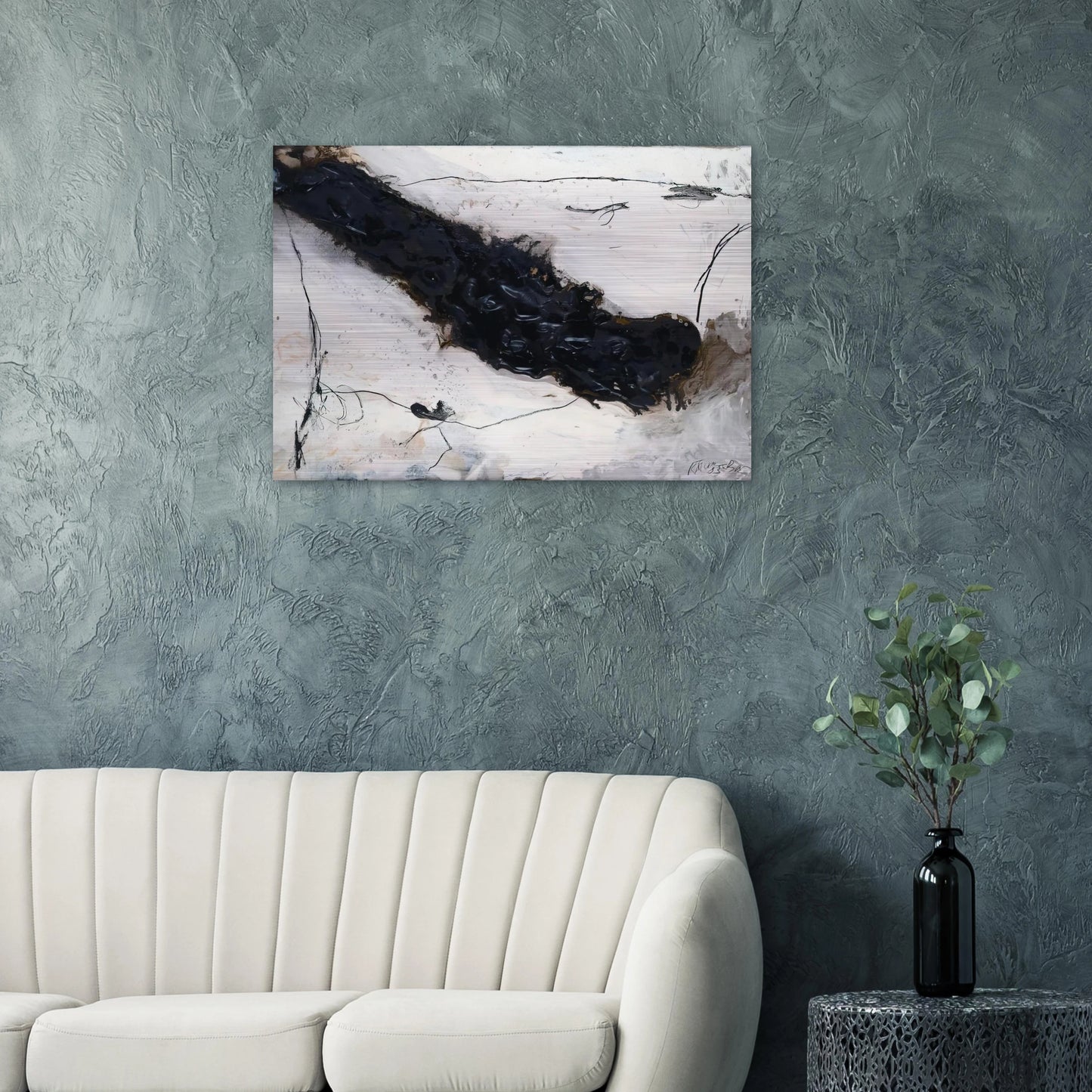 Fluss - 1983 - Emil Schumacher Brushed Aluminum Print - 70x100 cm / 28x40 inches | Emil Schumacher Aluminum Print | Emil Schumacher Prints
