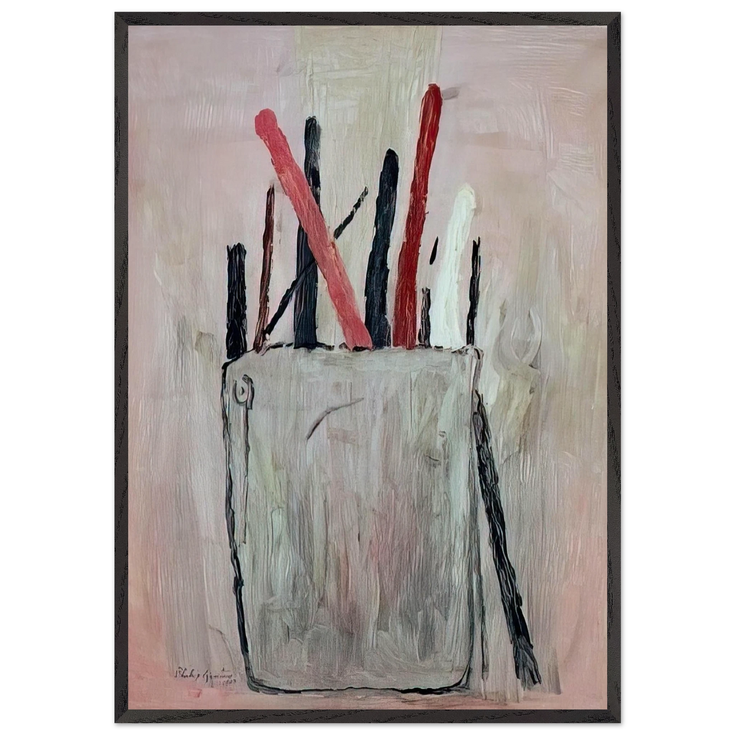 BRUSHES 1969 - Philip Guston 70x100 cm / 28x40 inches Framed Art Print – Black Wooden Frame