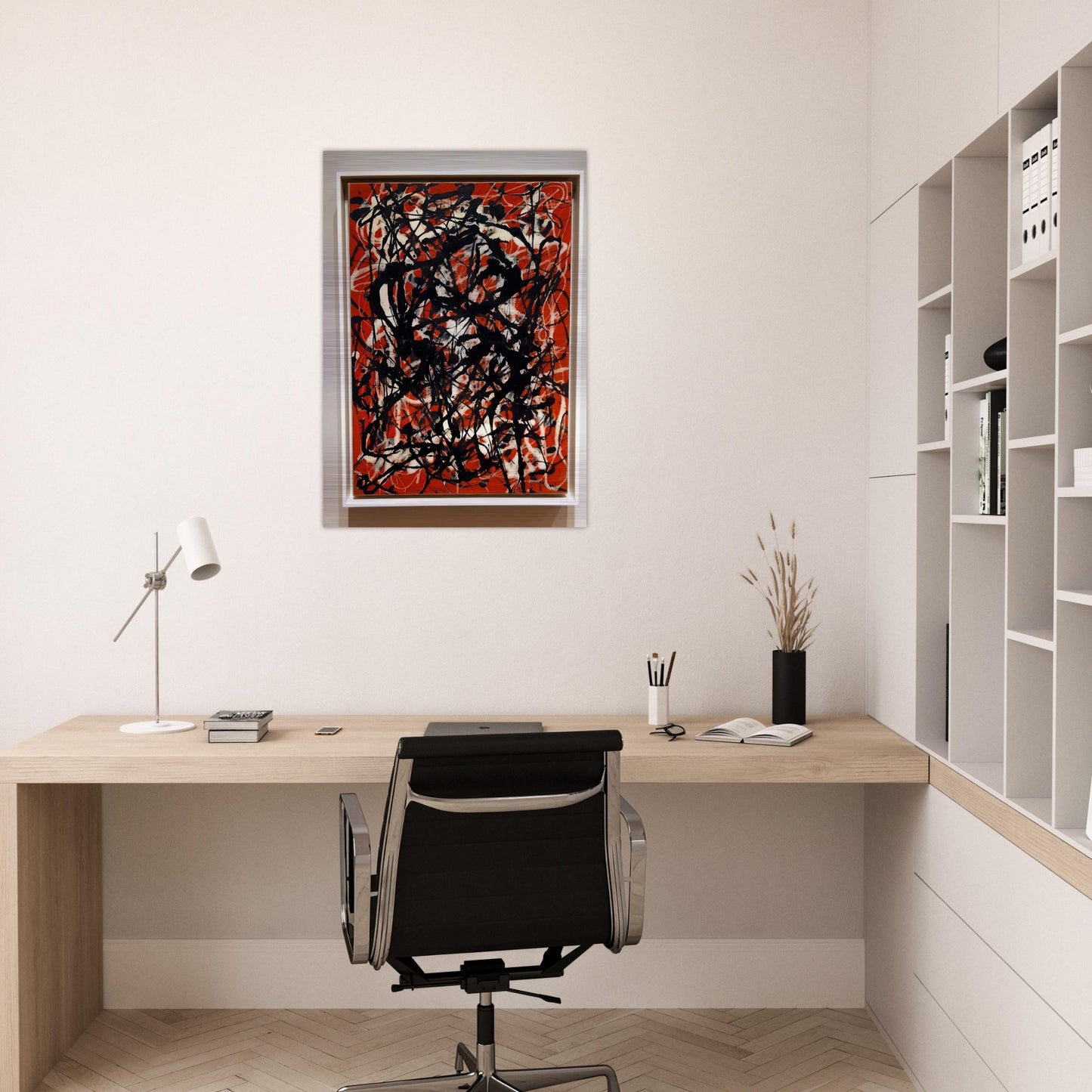 FREE FORM 1946 - Jackson Pollock Brushed Aluminum Print - 70x100 cm / 28x40 inches | Jackson Pollock Aluminum Print | Jackson Pollock Prints