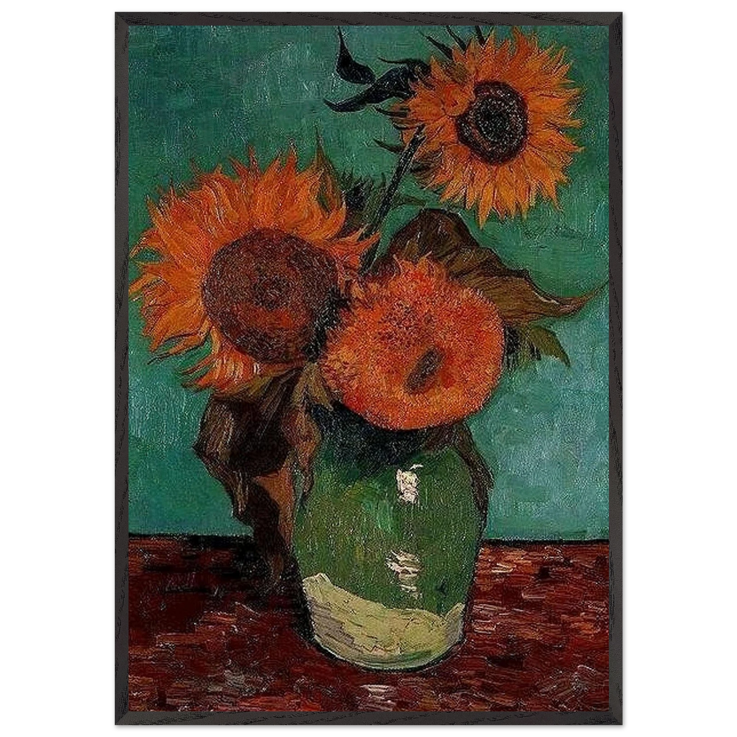 SUNFLOWERS N4 - Vincent van Gogh Framed Art Print – Black Wooden Frame - Default Title - -Framed Art Print