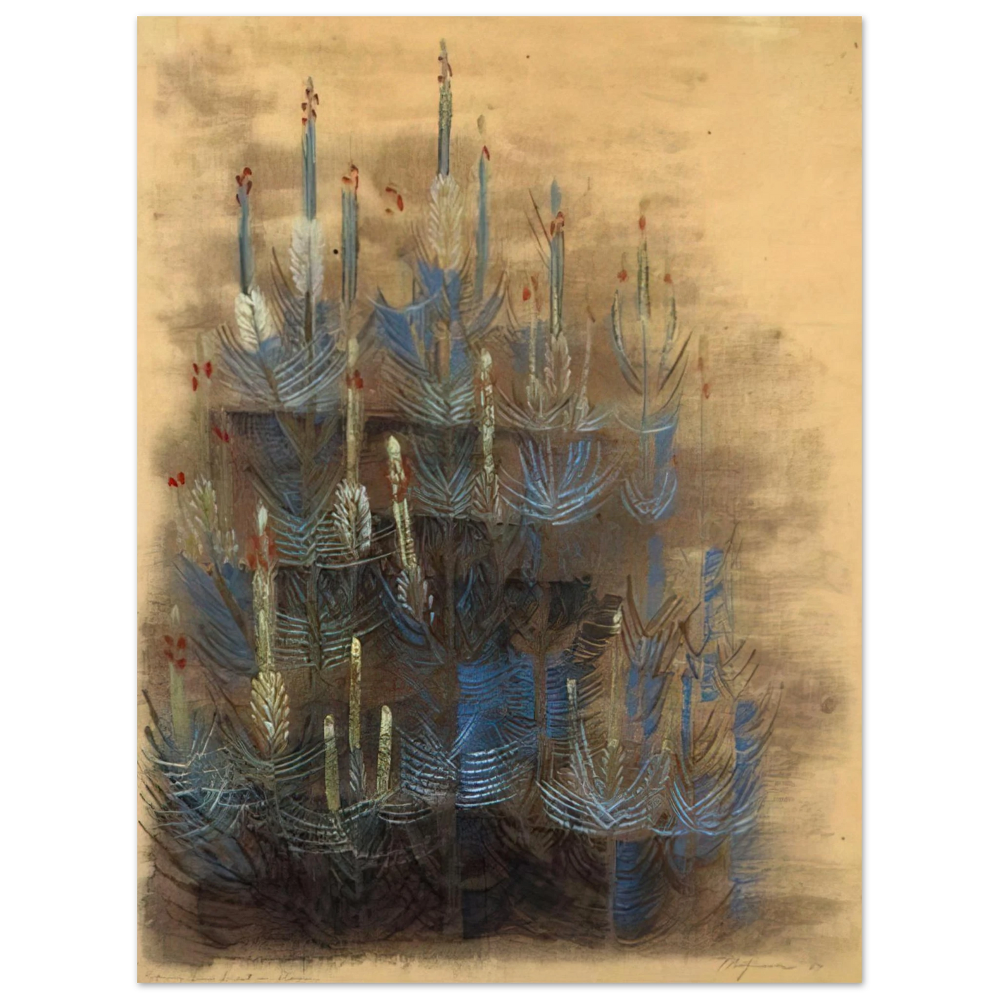 Morris Graves - Young forest pine in bloom - 1947 Fine Art Poster - Default Title