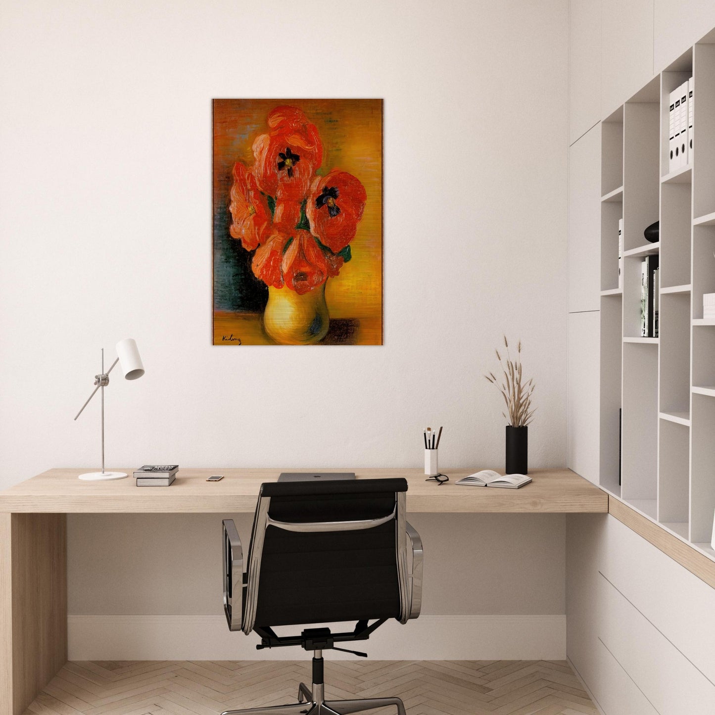 BOUQUET OF PEONIES - Moise Kisling Brushed Aluminum Print - 70x100 cm / 28x40 inches | Moise Kisling Aluminum Print | Moise Kisling Prints