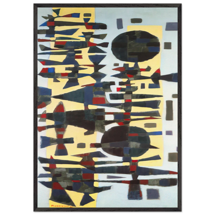 Fete en Zeeland - 1955 - Alfred Manessier 70x100 cm / 28x40 inches Framed Art Print – Black Wooden Frame