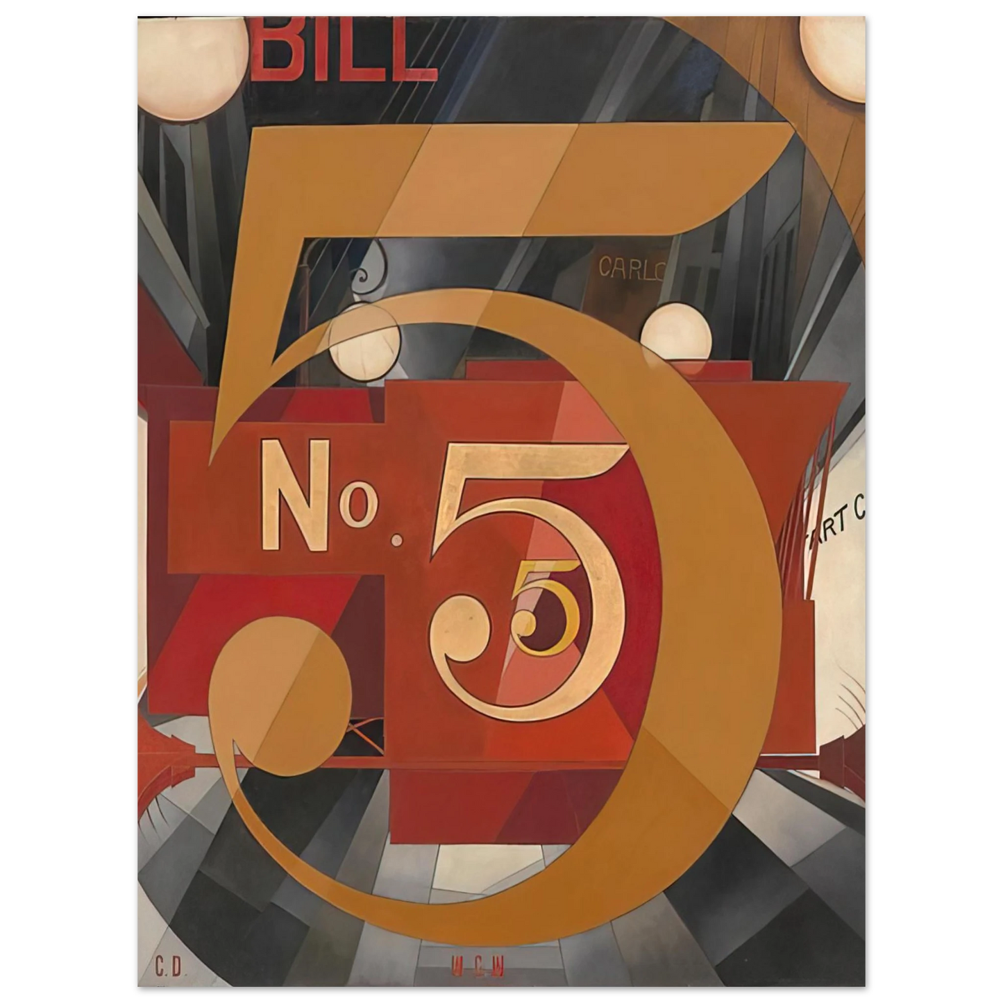 Charles Demuth - I Saw the Figure 5 in Gold William Carlos Williams - 1928 Fine Art Poster - Default Title