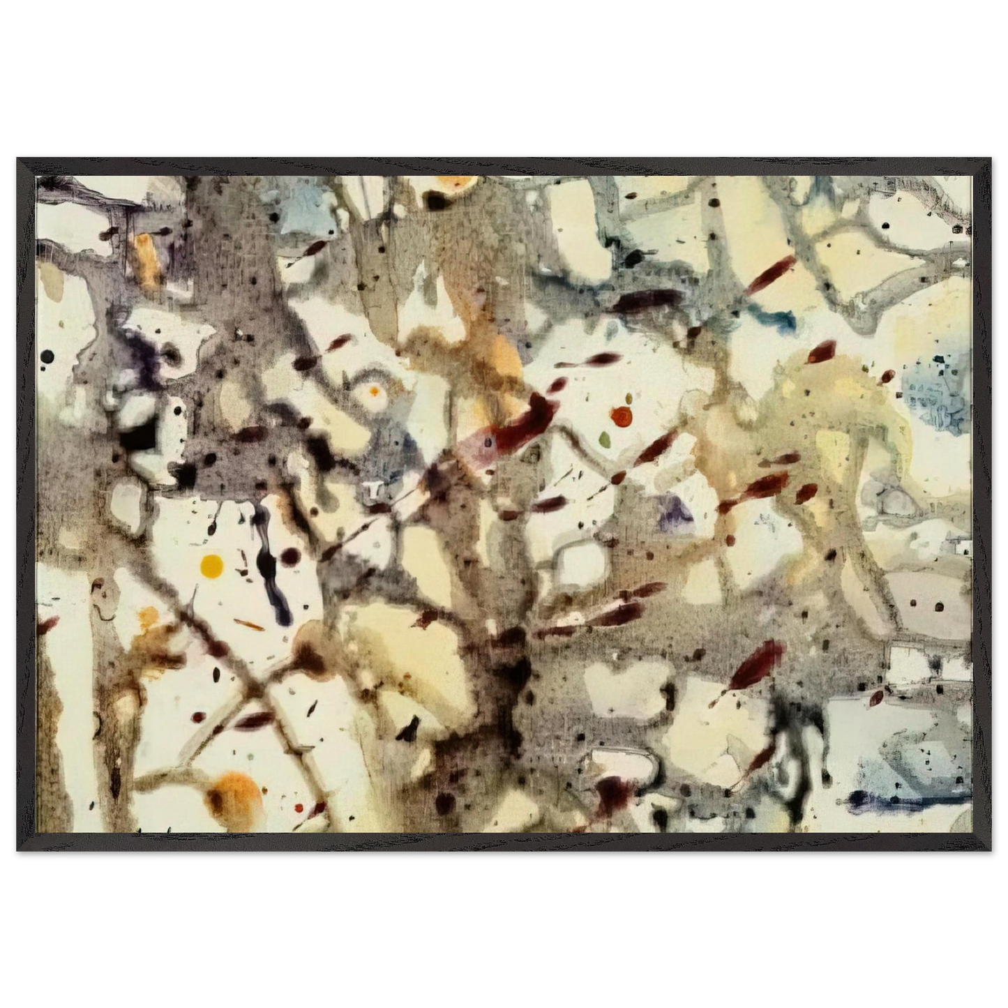 Combustions originelles 36 - Marcel Barbeau Framed Art Print – Black Wooden Frame - Default Title - -Framed Art Print