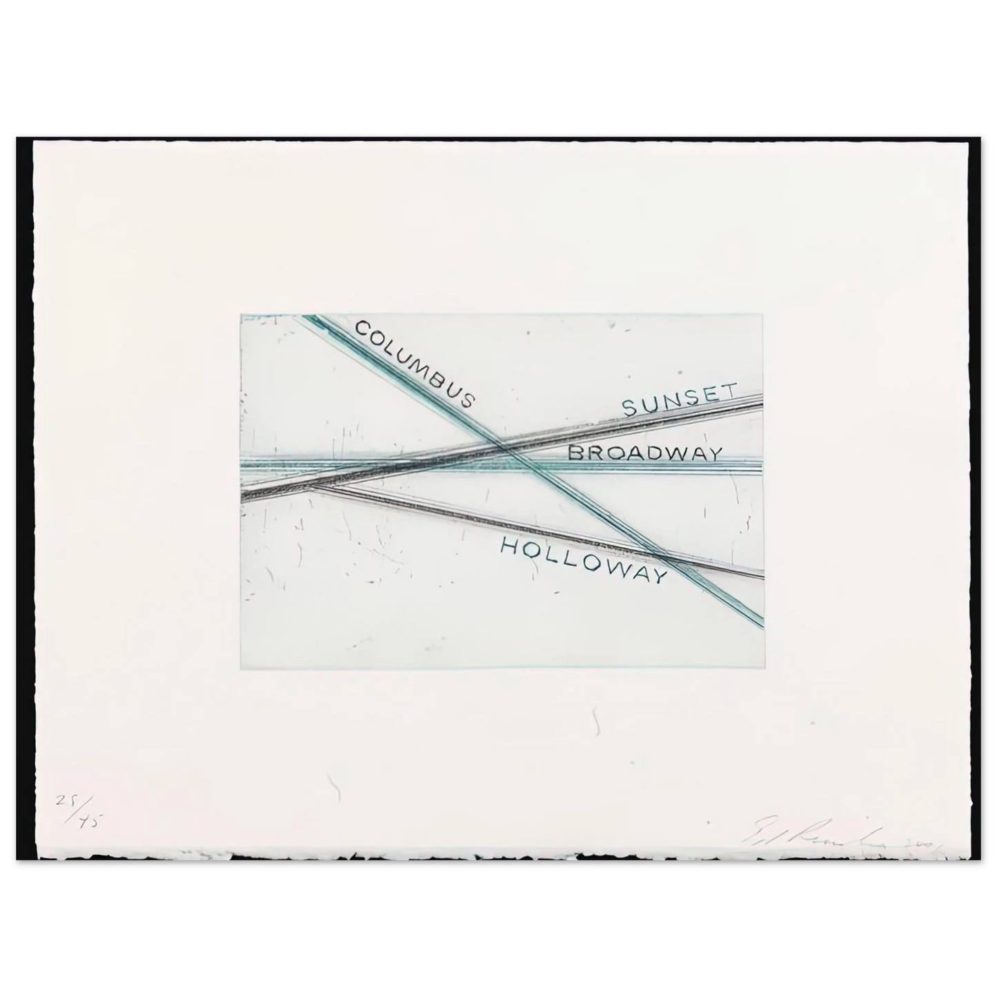 Edward Ruscha - SUNSET FROM LOS FRANCISCO SAN ANGELES PORTFOLIO Fine Art Poster - Default Title