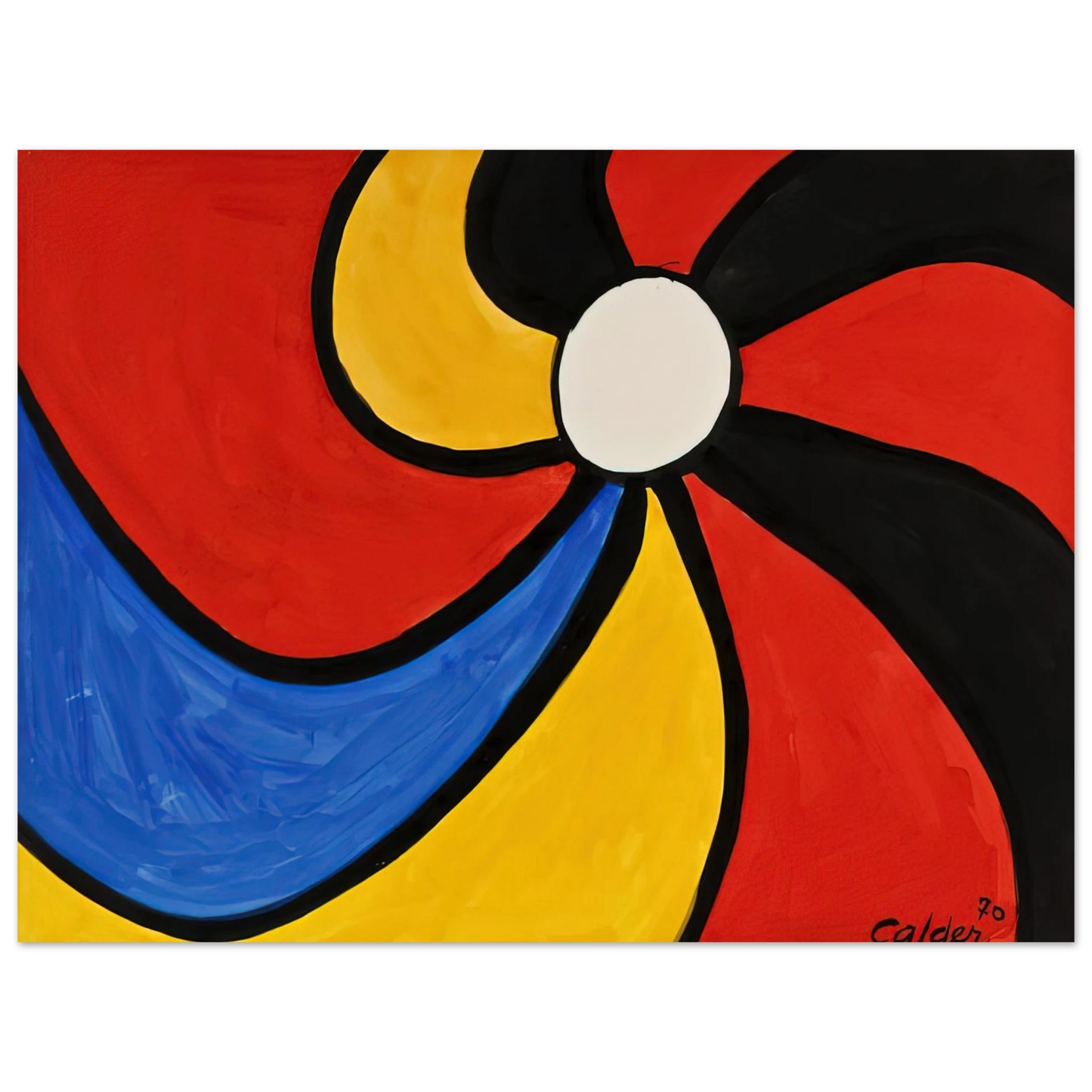 Alexander Calder - THE BIG WHEEL 1970 Fine Art Poster - 13x18 cm / 5x7 inches