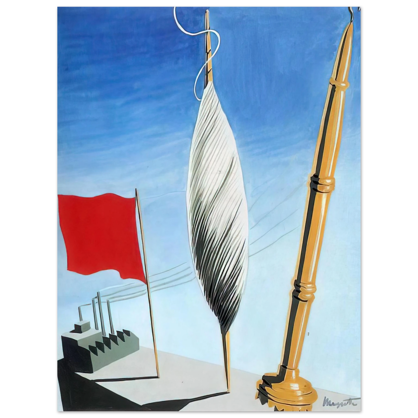 Rene Magritte - PROJECT OF POSTER THE CENTER OF TEXTILE WORKERS IN BELGIUM 1938 2 Fine Art Poster - Default Title