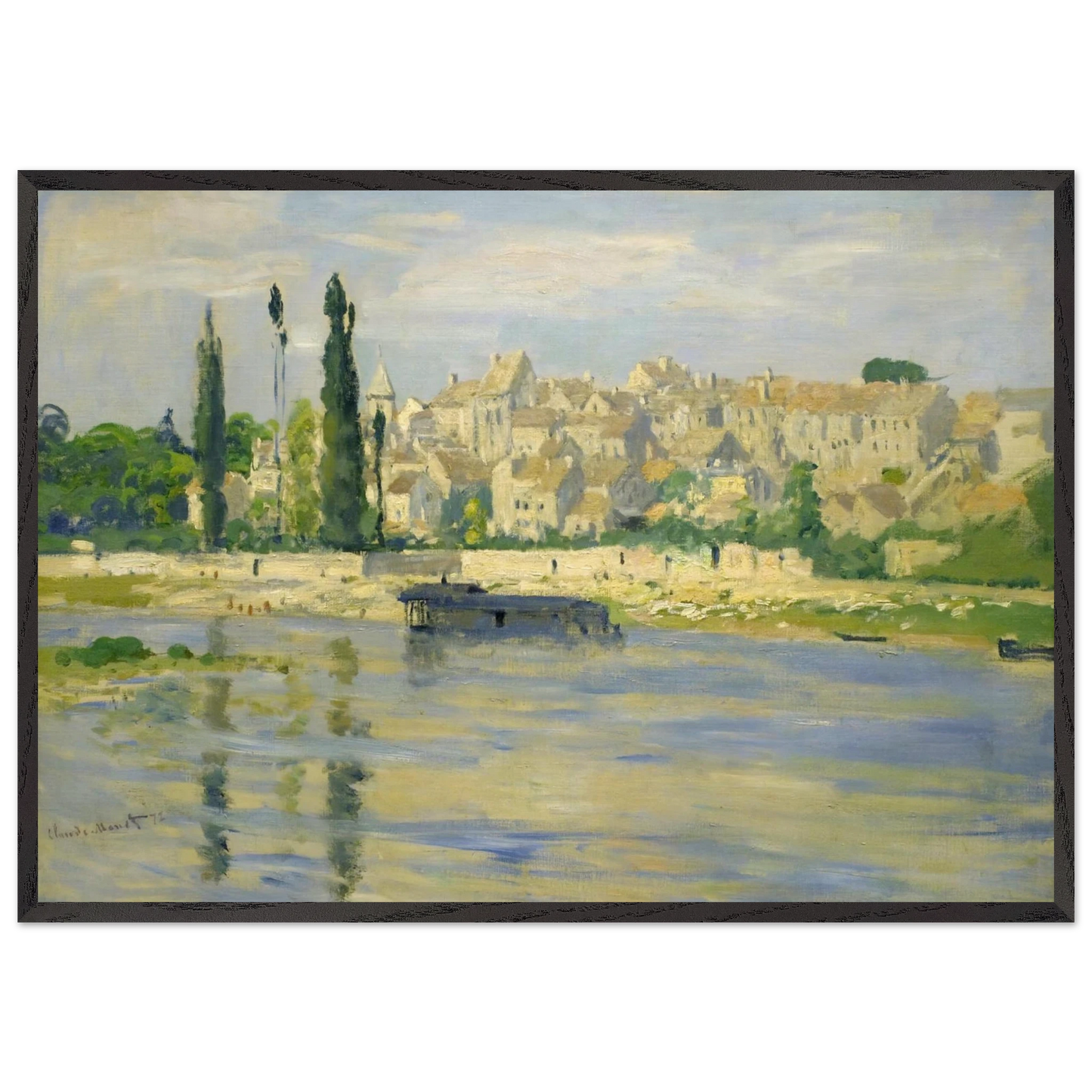 Carrieres-Saint-Denis - claude monet Framed Art Print – Black Wooden Frame - Default Title - -Framed Art Print