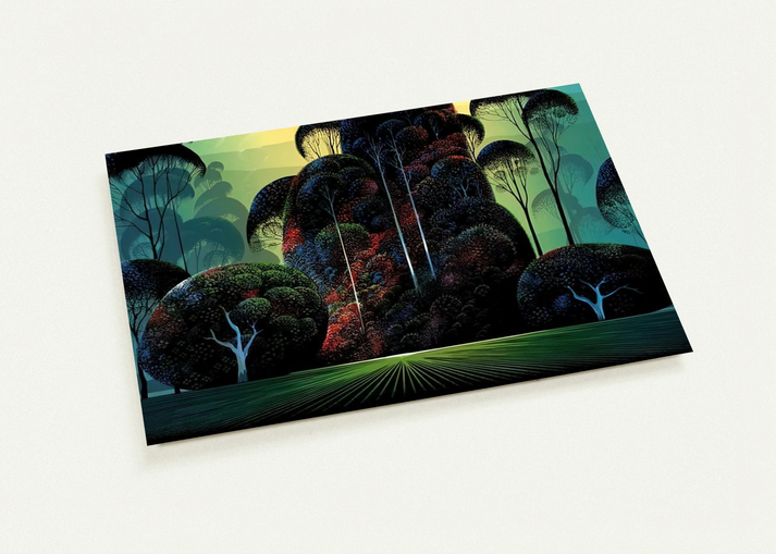 Mendacino By Eyvind Earle Pack of 10 Post Cards | Eyvind Earle Post Cards | A6 (10.5 x 14.8 cm) - 4.1 x 5.8 inches