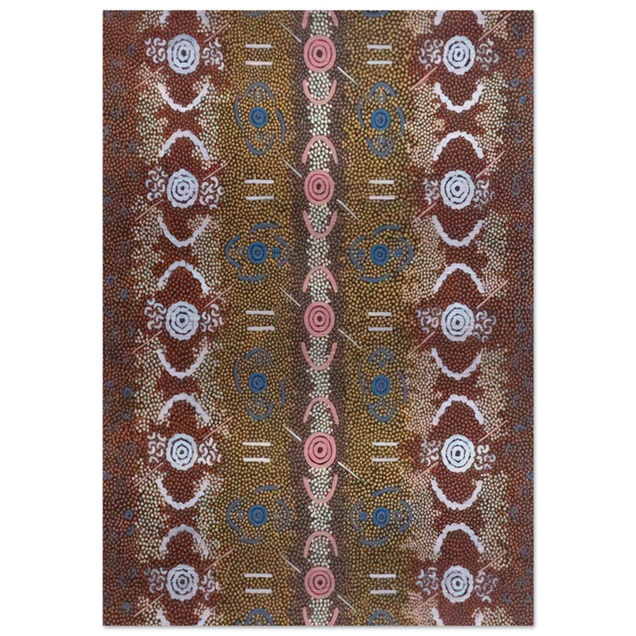 Honey Ant Dreaming - 1993 - Clifford Possum Tjapaltjarri Brushed Aluminum Print - 70x100 cm / 28x40 inches | Clifford Possum Tjapaltjarri Aluminum Print | Clifford Possum Tjapaltjarri Prints