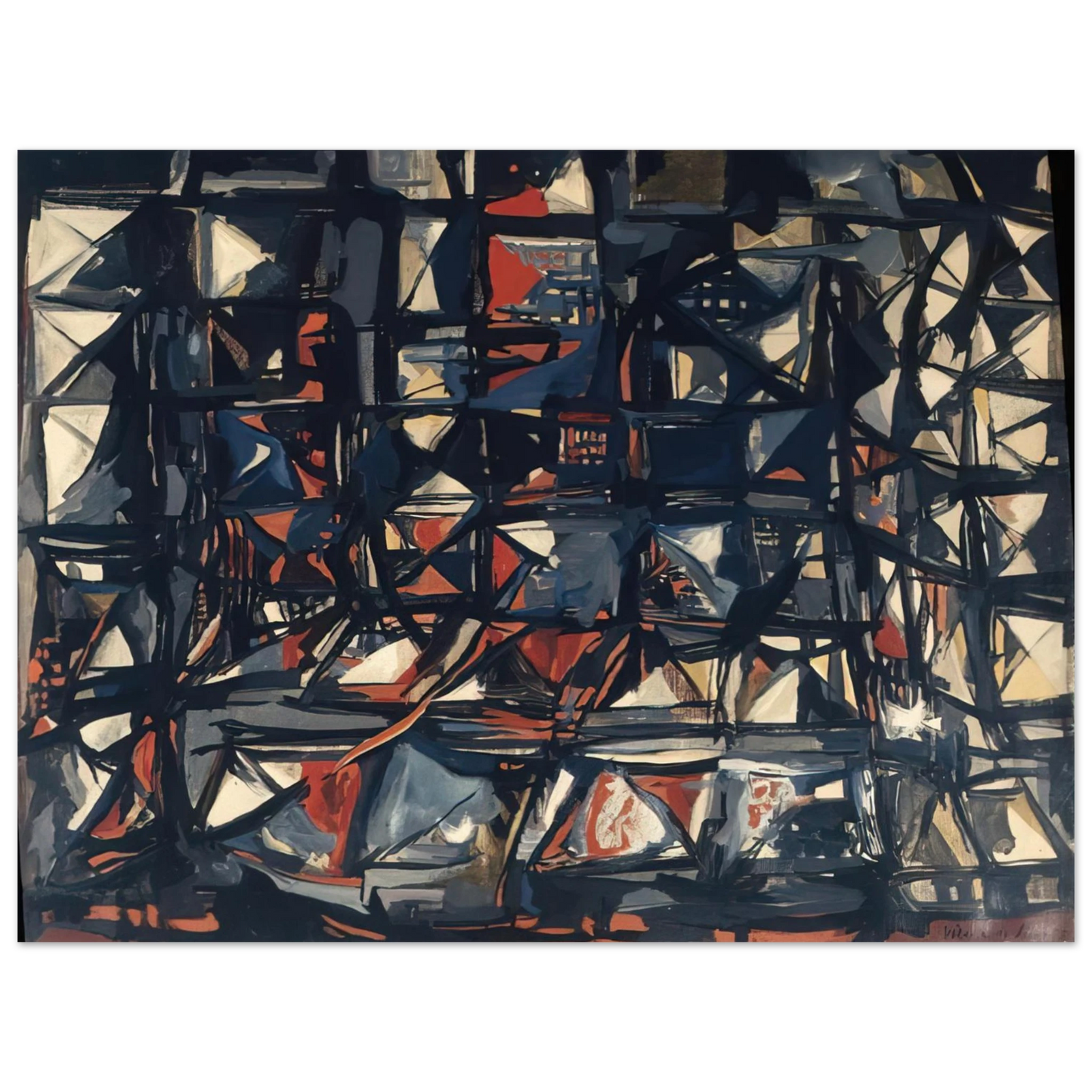 Maria Helena Vieira da Silva - Untitled - 1955 Fine Art Poster - Default Title