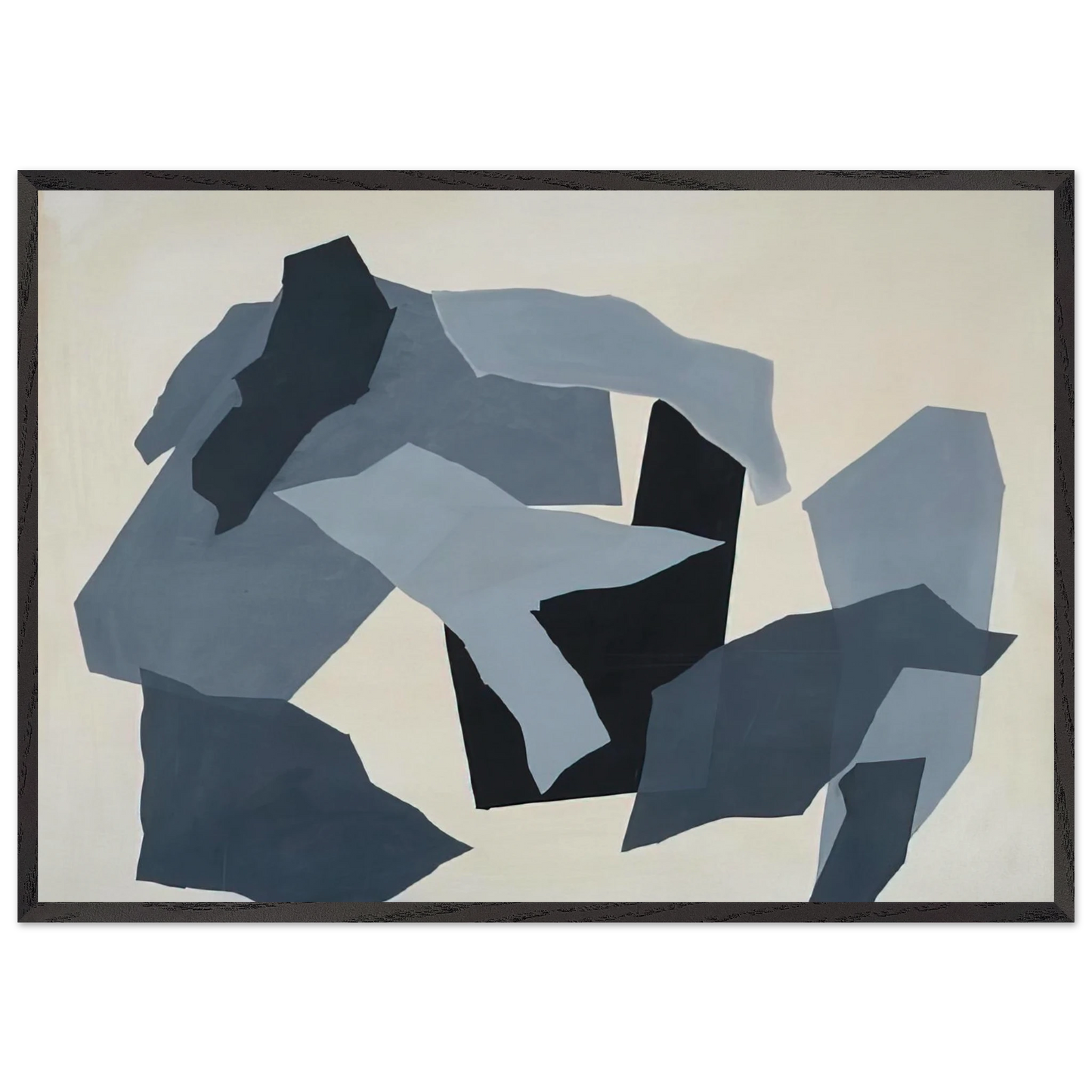 Grey Forms - 1965 - Robert Goodnough 70x100 cm / 28x40 inches Framed Art Print – Black Wooden Frame