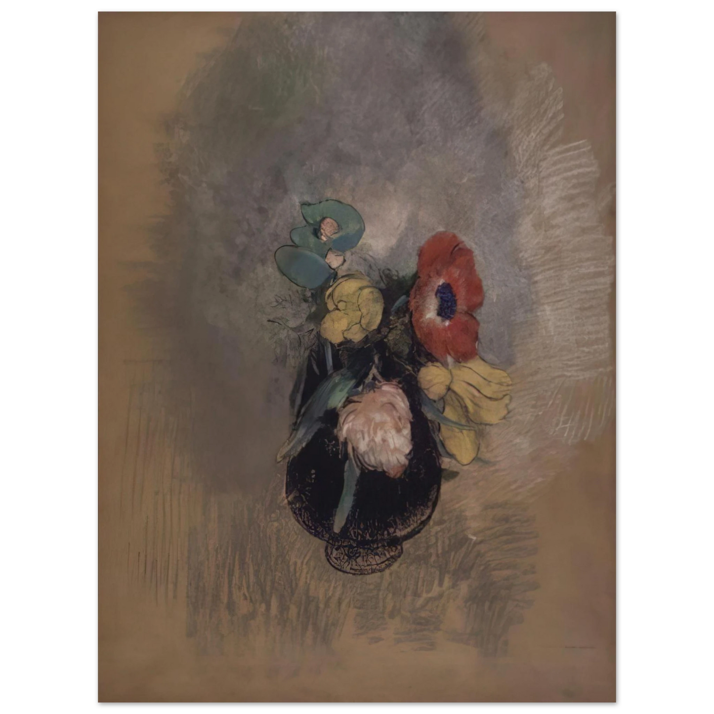 Odilon Redon - ANEMONES AND TULIPS Fine Art Poster - Default Title