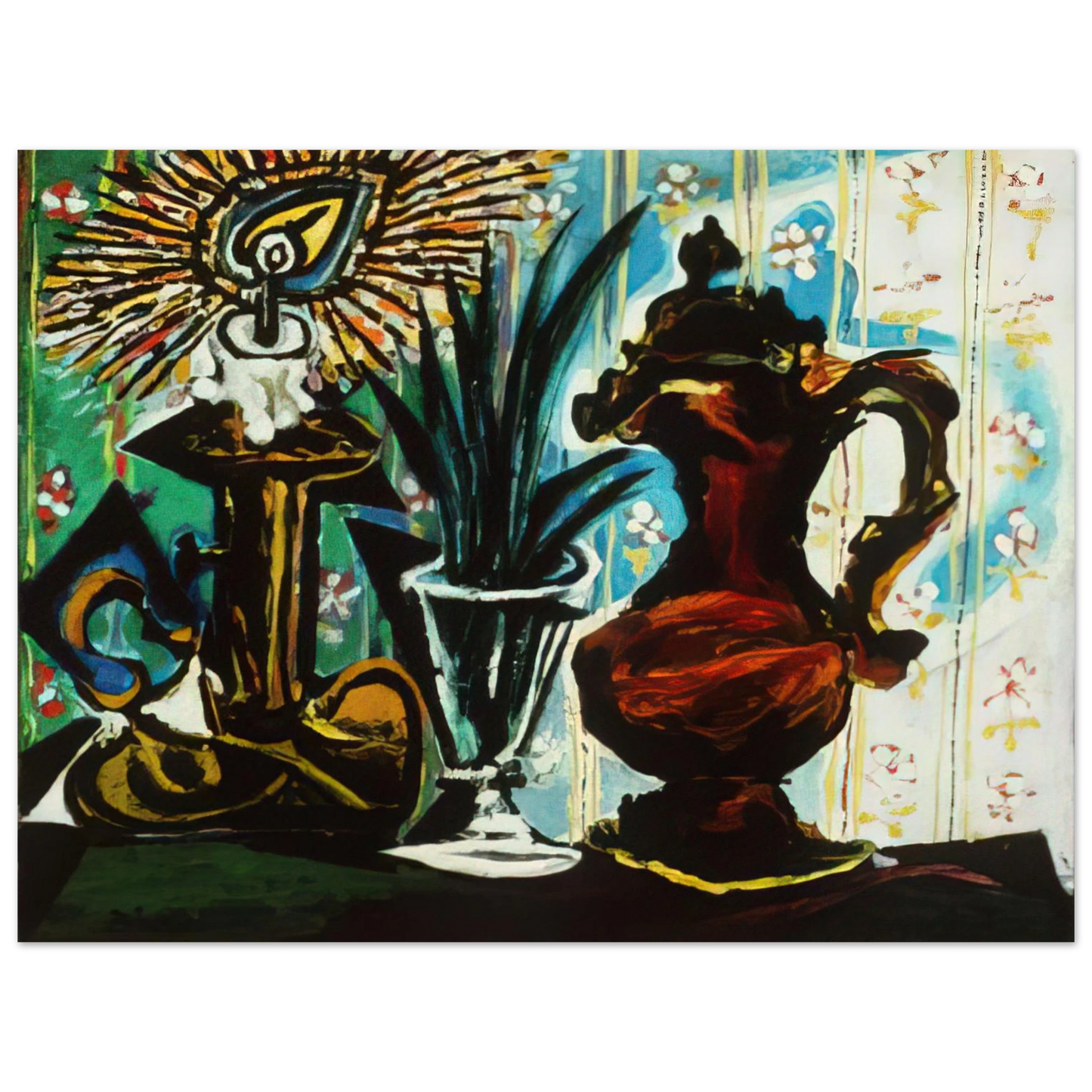 Pablo Picasso - Still life with candle Fine Art Poster - Default Title