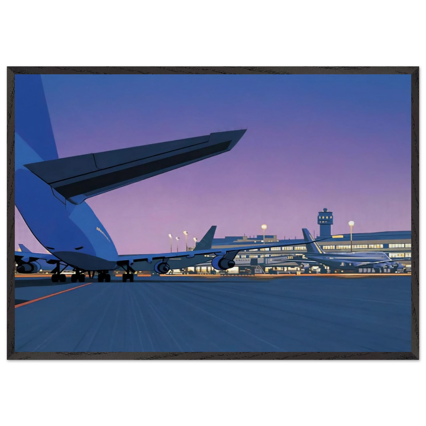 Taxiway N2 - Hiroshi Nagai 70x100 cm / 28x40 inches Framed Art Print – Black Wooden Frame