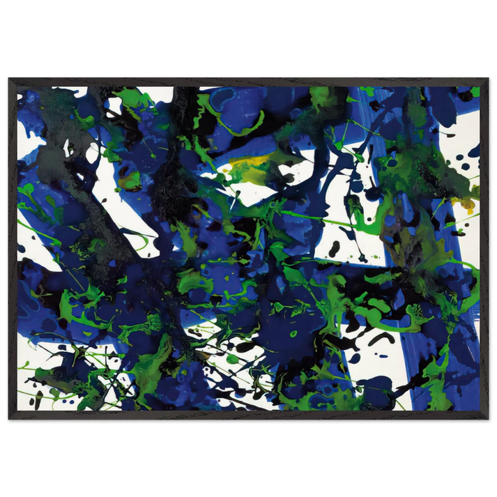Untitled SFP94-17 SF94-032 - Sam Francis 70x100 cm / 28x40 inches Framed Art Print – Black Wooden Frame
