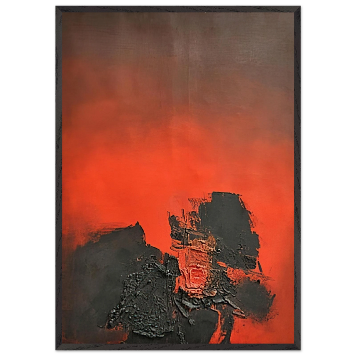 UNTITLED 1961 1 N2 - Luis Feito 70x100 cm / 28x40 inches Framed Art Print – Black Wooden Frame