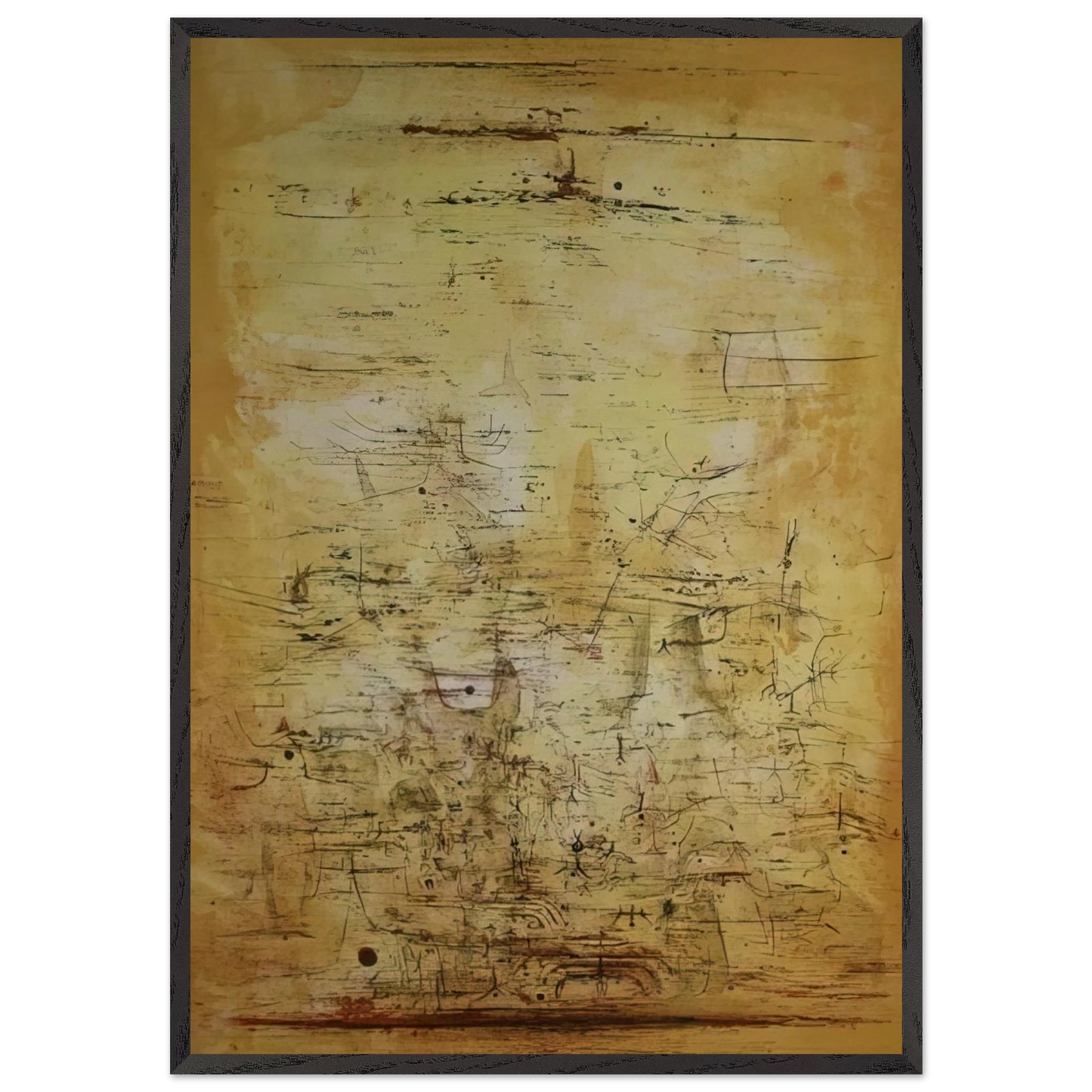 VOL D OISEAUX 1954 - Zao Wou-Ki Framed Art Print – Black Wooden Frame - Default Title - -Framed Art Print