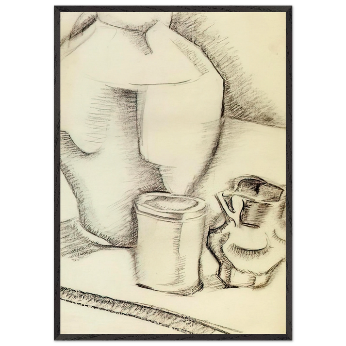 STILL LIFE WITH GOBLET - Juan Gris 70x100 cm / 28x40 inches Framed Art Print – Black Wooden Frame