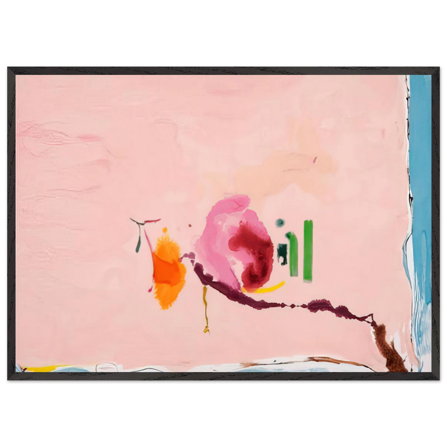 Helen Frankenthaler - Flirt - 1995 Wall art - 50x70 cm / 20x28 inches - Premium Wooden Framed Poster With Fine Art Paper - Wood frame