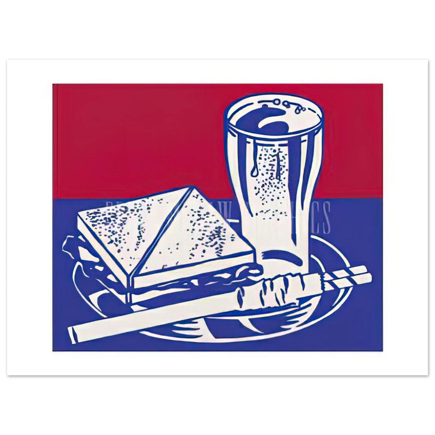 Roy Lichtenstein - SANDWICH AND SODA 1964 Fine Art Poster - Default Title
