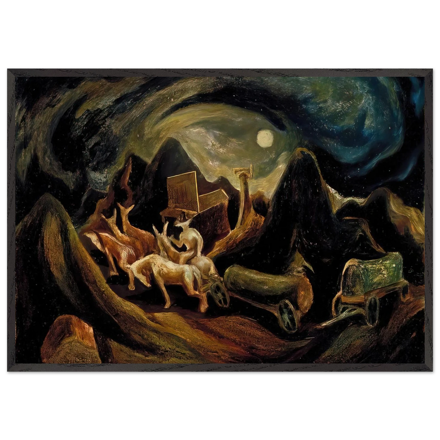 GOING WEST 1935 1 - Jackson Pollock 70x100 cm / 28x40 inches Framed Art Print – Black Wooden Frame