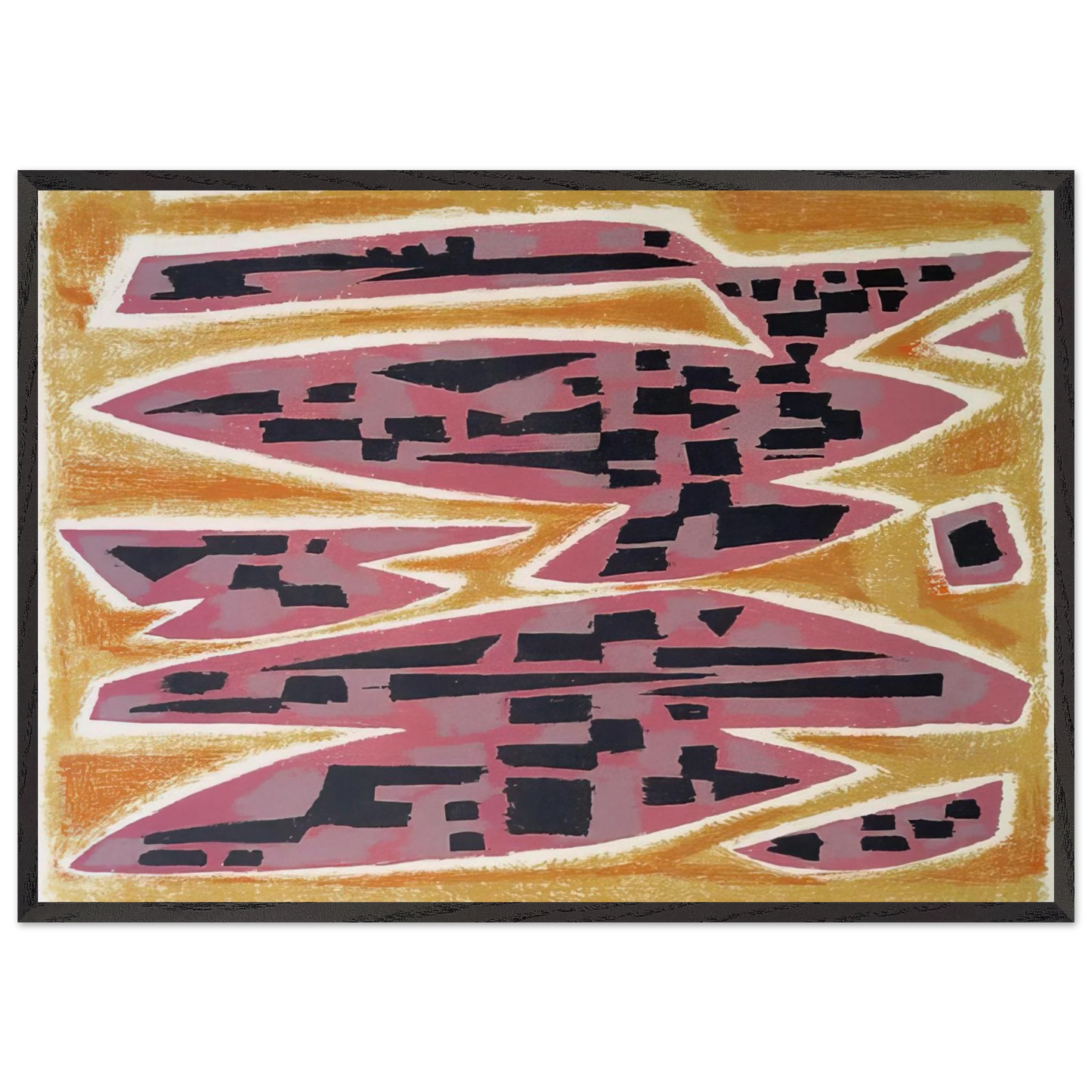 Abstract Composition - 1955 - Alfred Manessier 70x100 cm / 28x40 inches Framed Art Print – Black Wooden Frame