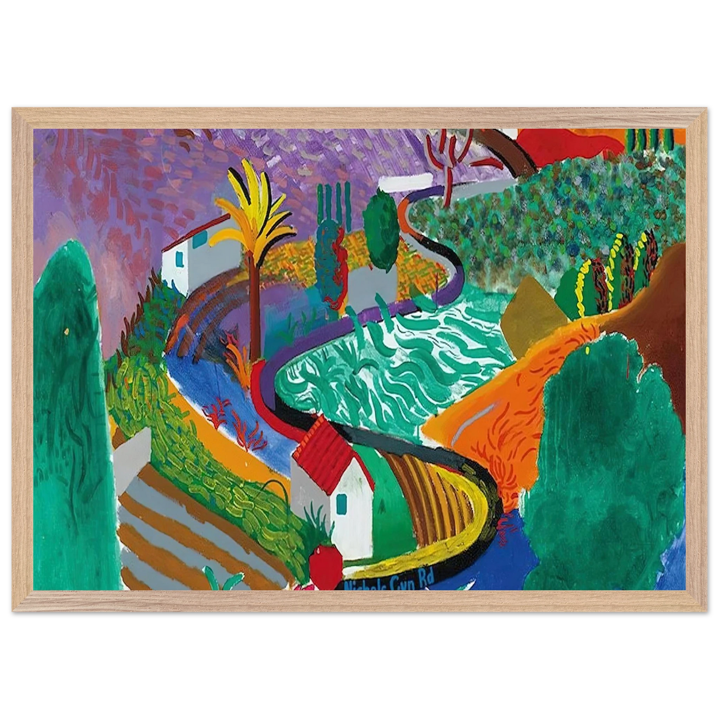 David Hockney - David Hockney Wall art - A3 (29.7 x 42 cm) - Premium Wooden Framed Poster With Fine Art Paper-canvas - Wood frame