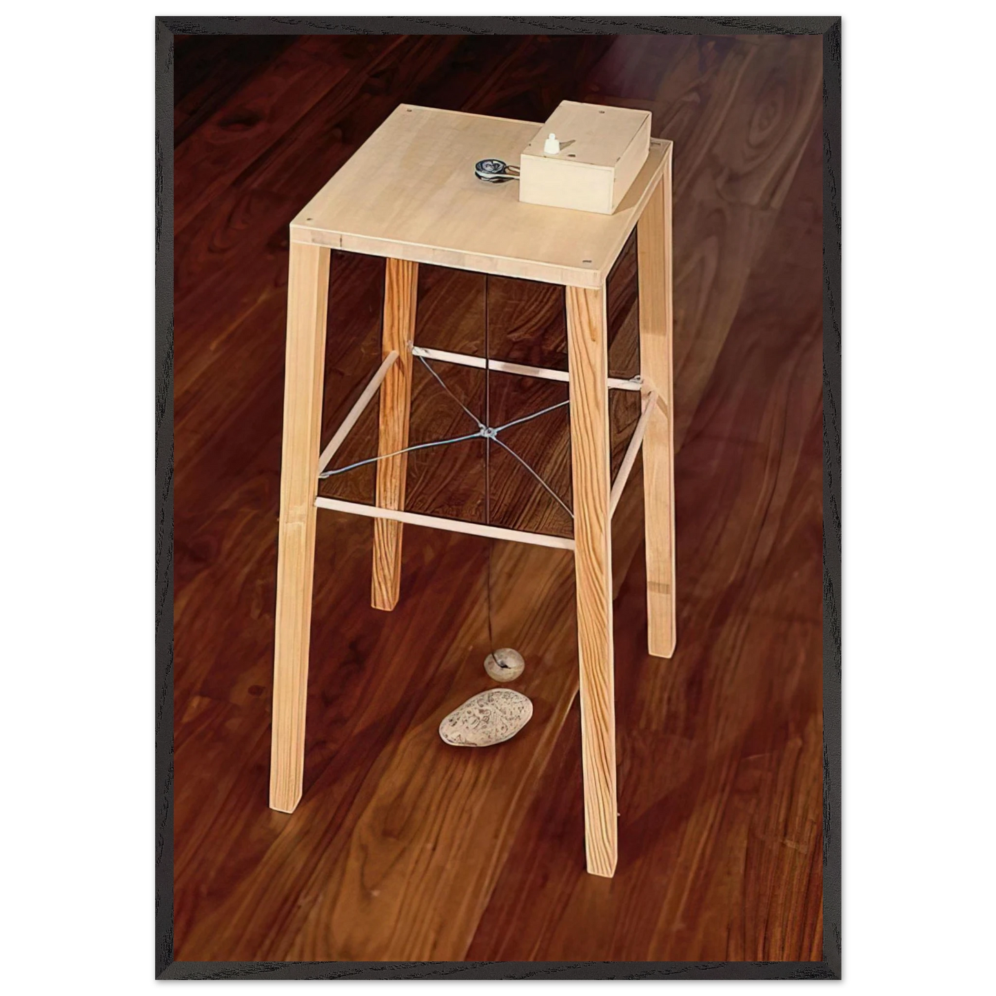 APPARATUS WHEREBY ONE POTATO CAN ORBIT ANOTHER 1969 - Sigmar Polke Framed Art Print – Black Wooden Frame - Default Title - -Framed Art Print