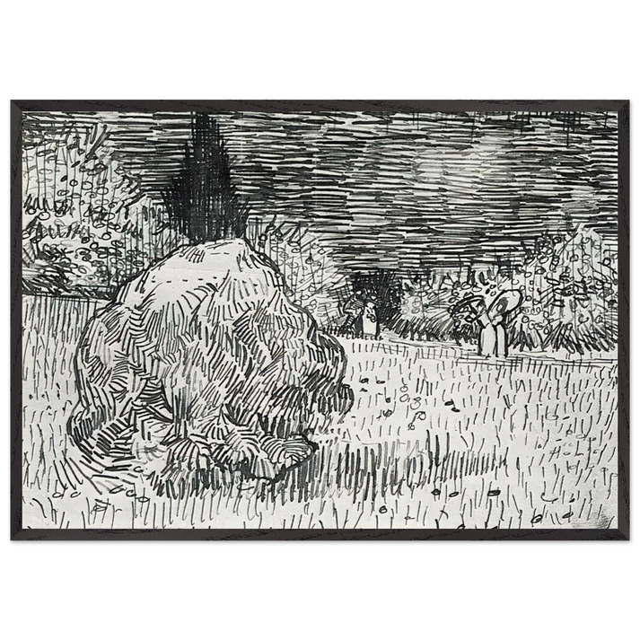 Bush in the Park at Arles - Vincent van Gogh 70x100 cm / 28x40 inches Framed Art Print – Black Wooden Frame