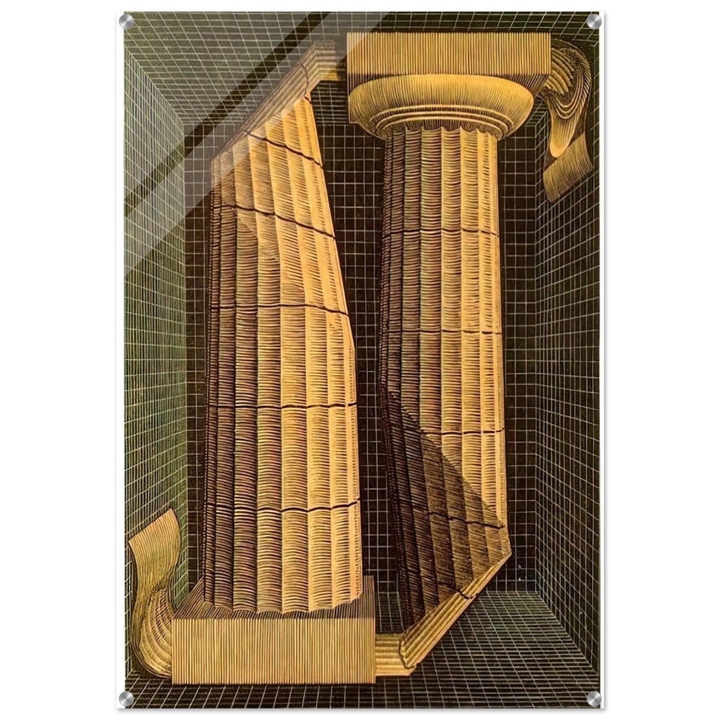 DORIC COLUMNS - MC Escher Acrylic Print - 70x100 cm / 28x40″ inches | Maurits Cornelis Escher Prints