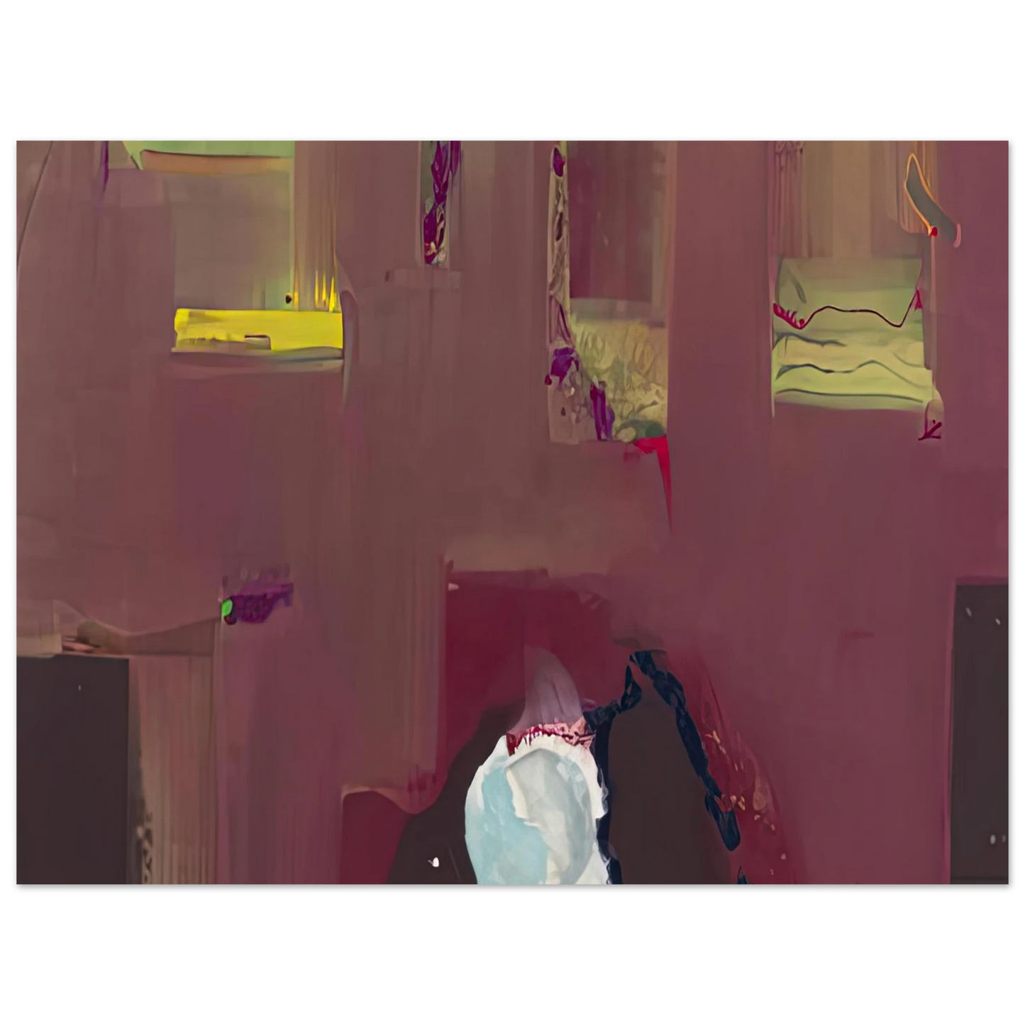 Helen Frankenthaler - Yin Yang, 1990- Wall Art - 21x29.7 cm / 8x12" - Premium Wooden Framed Poster With Fine Art Paper - Wood frame