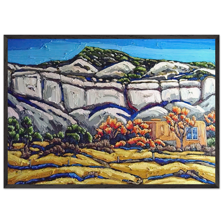 Ghost Ranch Painting - Georgia OKeeffe 70x100 cm / 28x40 inches Framed Art Print – Black Wooden Frame