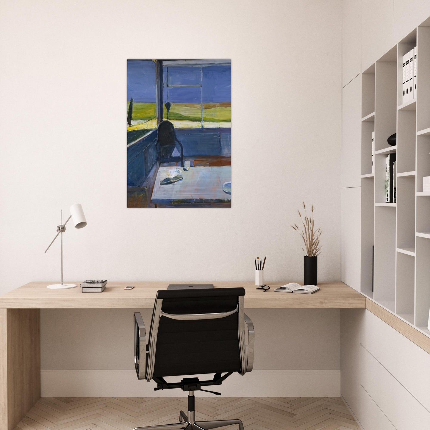 Interior with Book - Richard Diebenkorn Brushed Aluminum Print - 70x100 cm / 28x40 inches | Richard Diebenkorn Aluminum Print | Richard Diebenkorn Prints