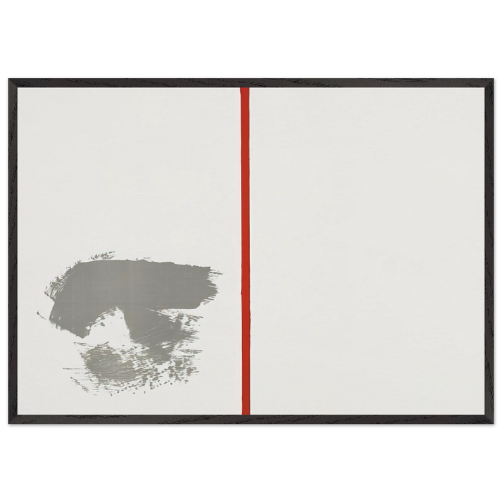 Ohne Titel mit rotem Strich - 1970 - Blinky Palermo 70x100 cm / 28x40 inches Framed Art Print – Black Wooden Frame