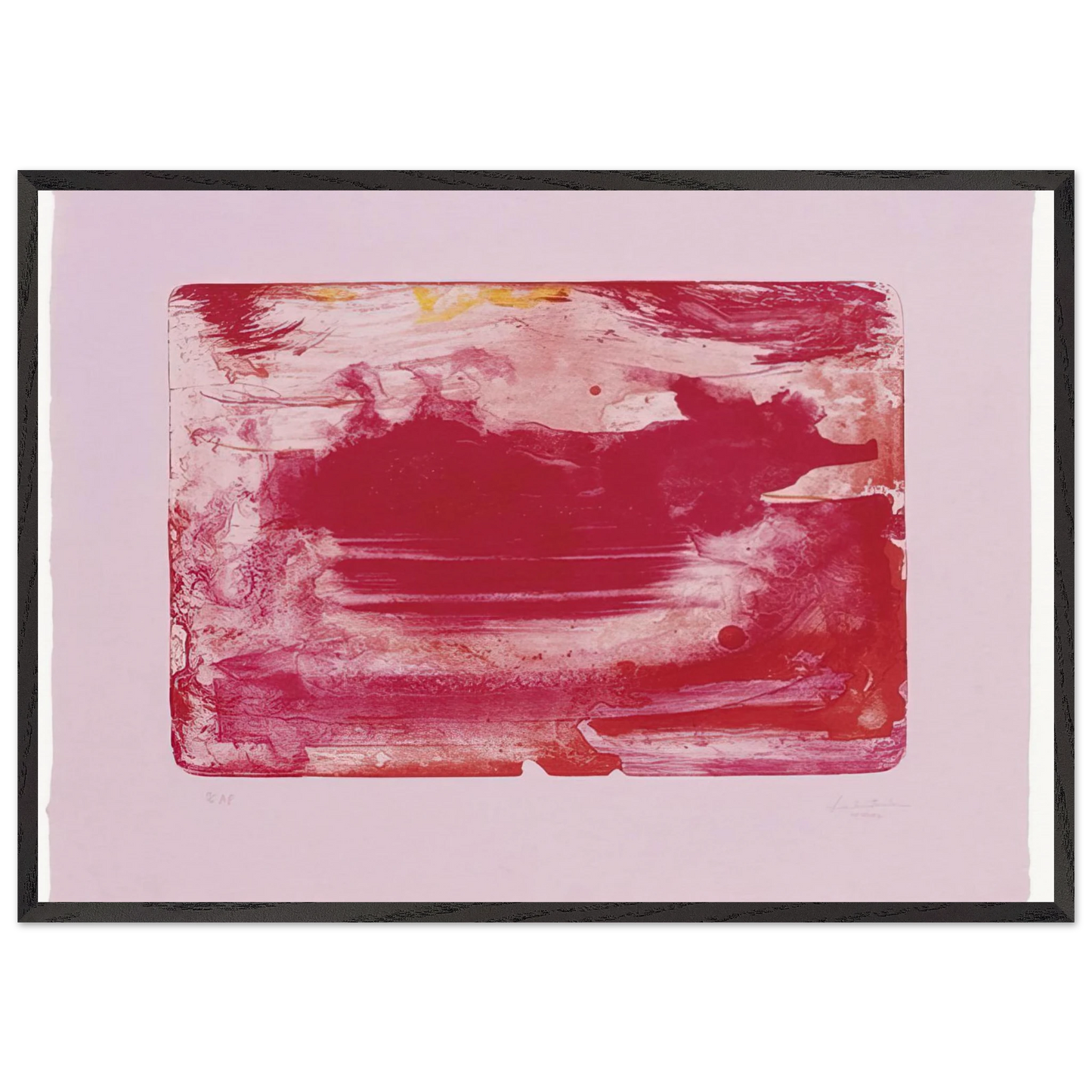 The Red Sea - 1982 - Helen Frankenthaler 70x100 cm / 28x40 inches Framed Art Print – Black Wooden Frame