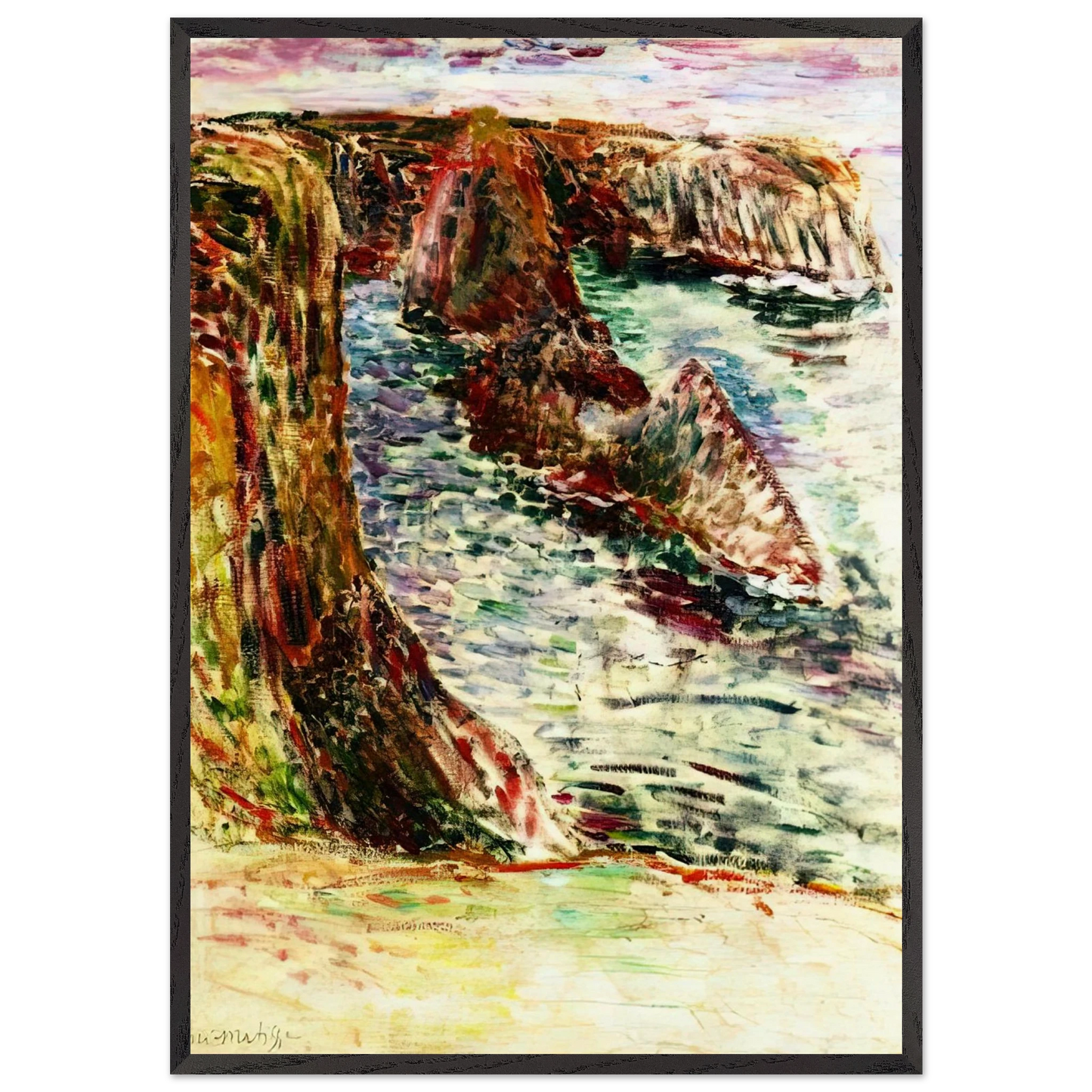 BELLE ILE EN MER 1897 - Henri Matisse 70x100 cm / 28x40 inches Framed Art Print – Black Wooden Frame