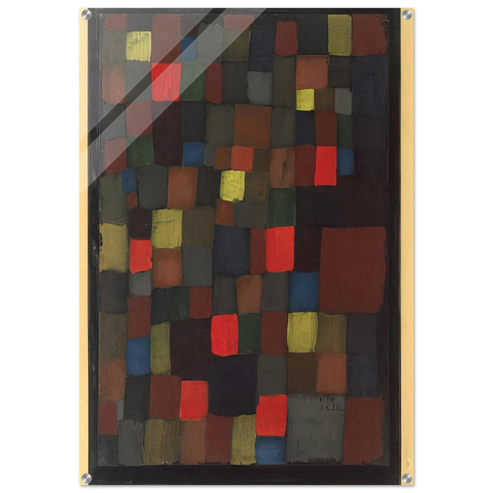 ABSTRACT COLOUR HARMONY IN SQUARES WITH VERMILLION ACCENTS 1924 - Paul Klee Acrylic Print - 70x100 cm / 28x40″ inches