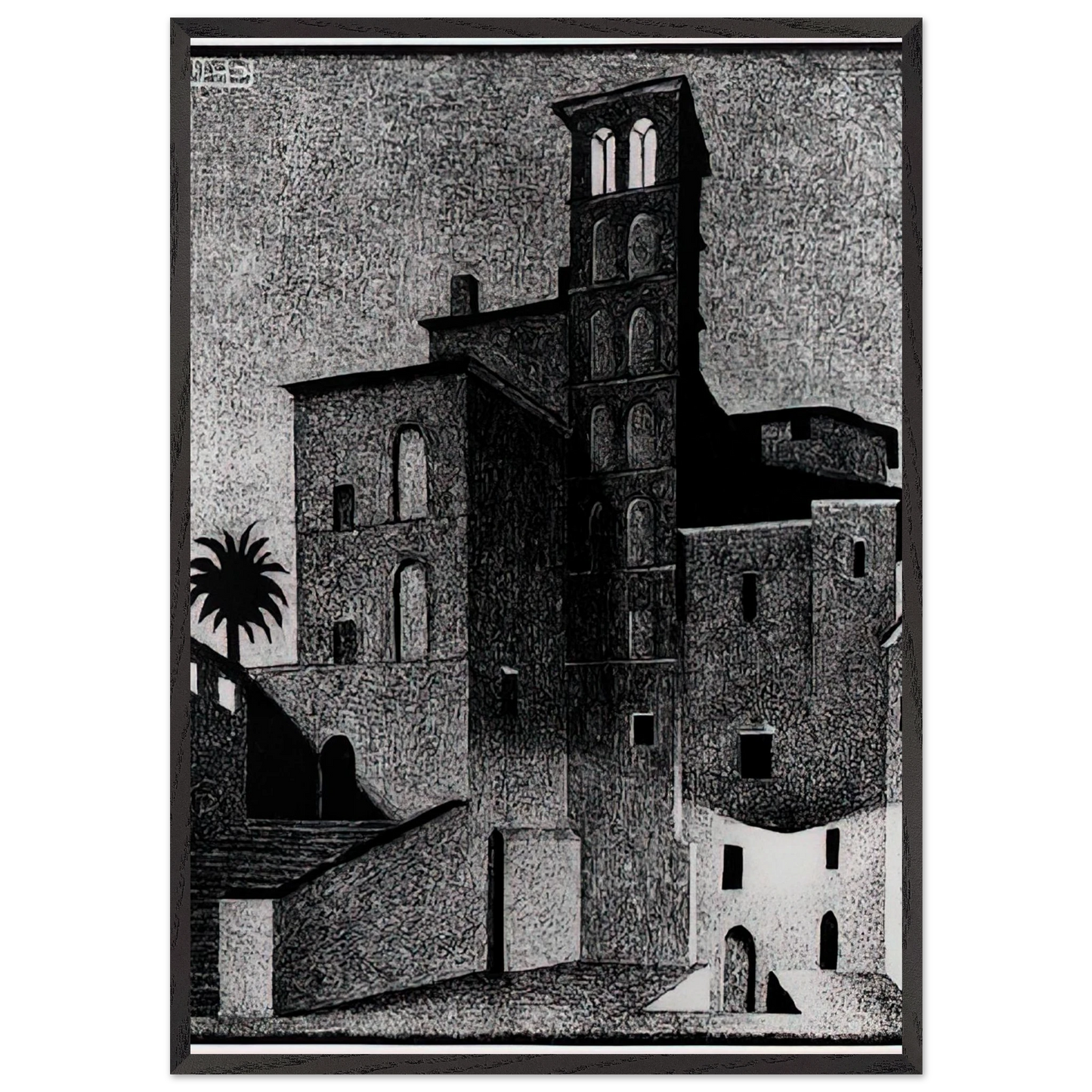 SS GIOVANNI ET PAOLO ROME MAY 1936 1936 - MC Escher Framed Art Print – Black Wooden Frame - Default Title - -Framed Art Print