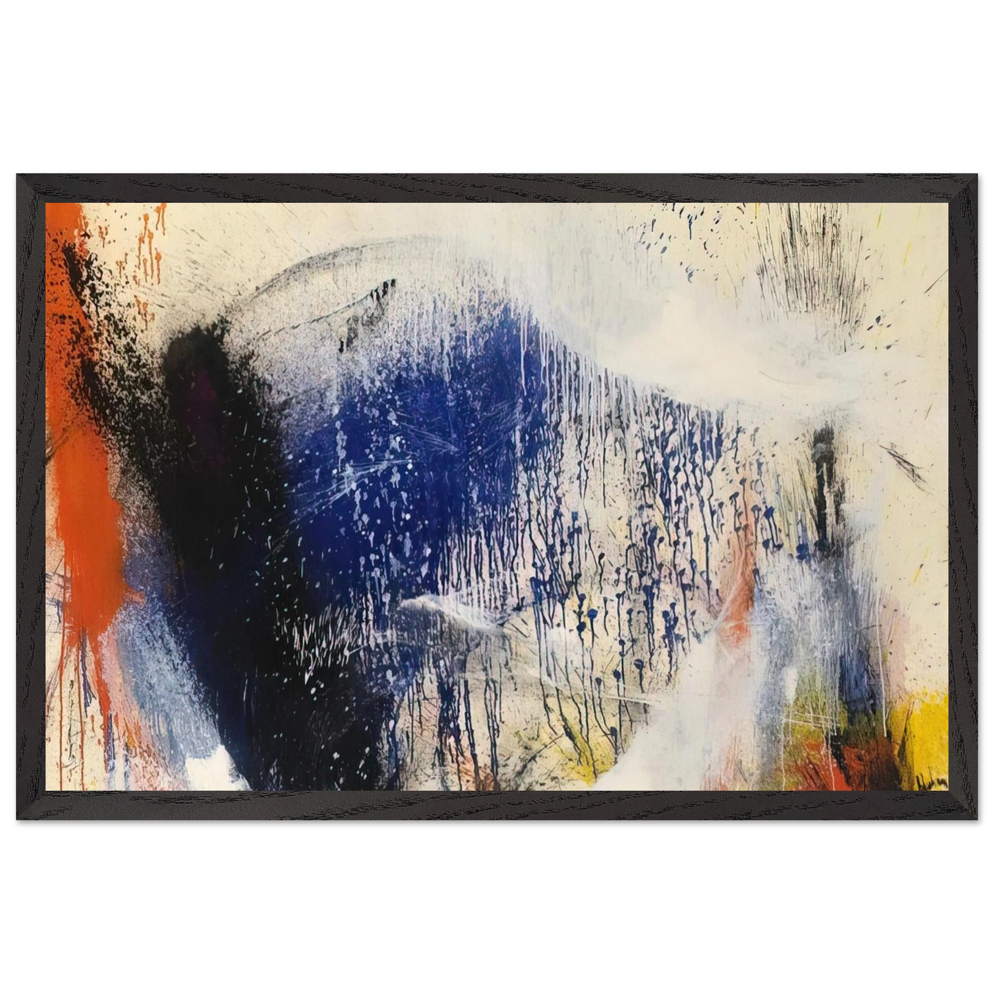 Helen Frankenthaler - Untitled - 1960 Wall art - 40x50 cm / 16x20 inches - Premium Wooden Framed Poster With Fine Art Paper - Black frame