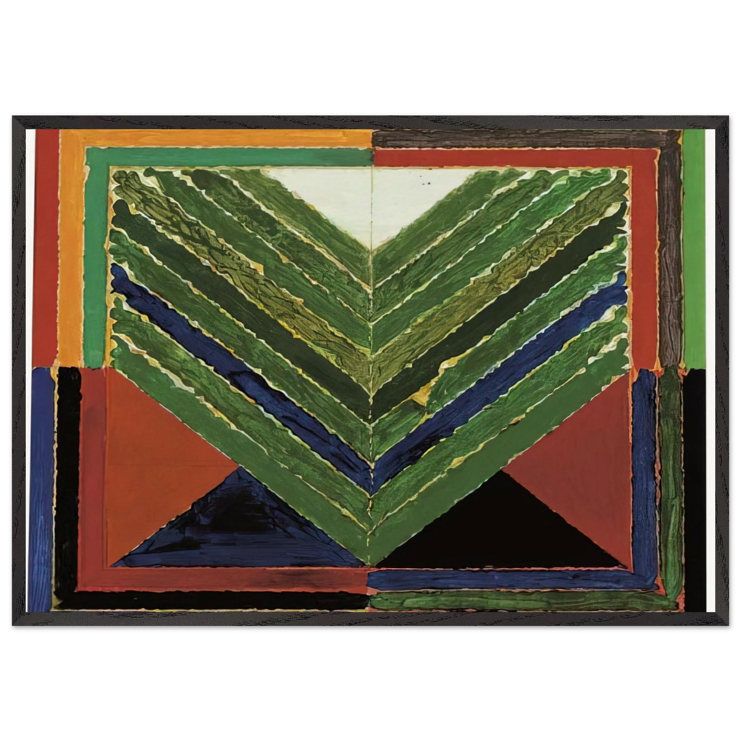LArbre - Abstract Art - S H Raza 70x100 cm / 28x40 inches Framed Art Print – Black Wooden Frame
