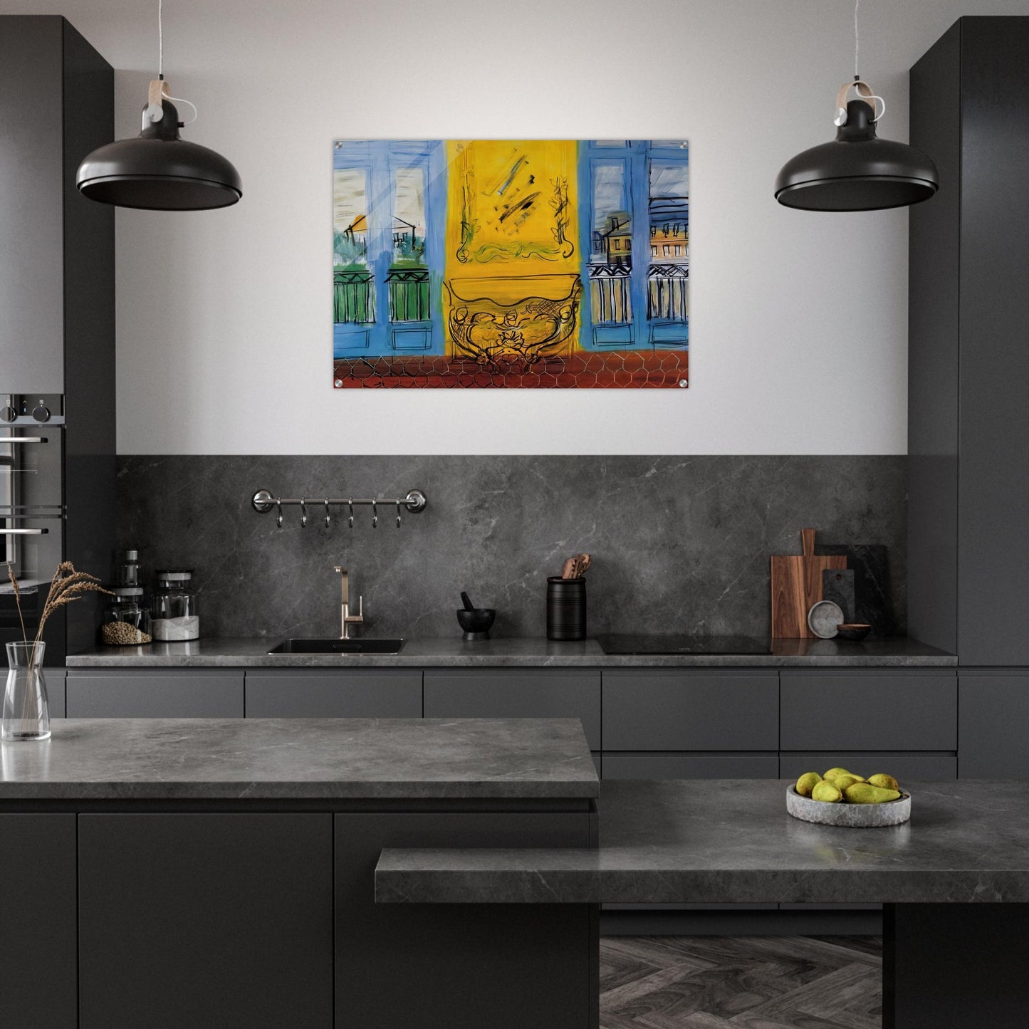 CONSOLE WITH TWO WINDOWS 1948 - Raoul Dufy Acrylic Print - 70x100 cm / 28x40″ inches