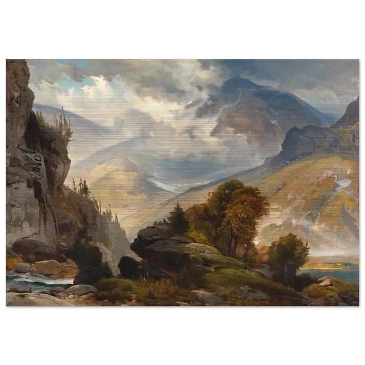 The White Mountains - Thomas Moran Brushed Aluminum Print - 70x100 cm / 28x40 inches | Thomas Moran Aluminum Print | Thomas Moran Prints