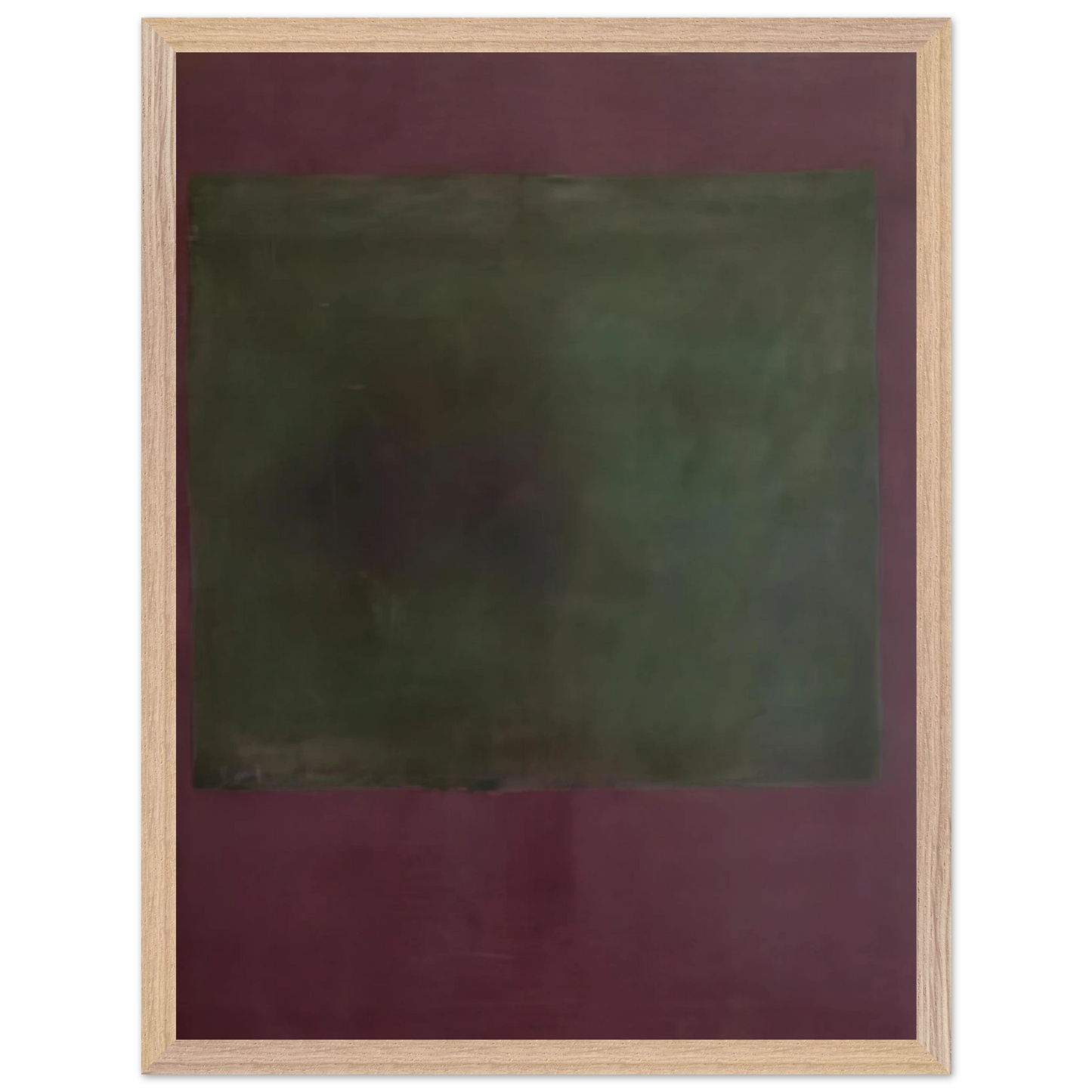 Mark Rothko - Untitled Green on Maroon - 1961 Wall Art - 60x80 cm / 24x32 inches - Premium Wooden Framed Poster With Fine Art Paper - Wood frame