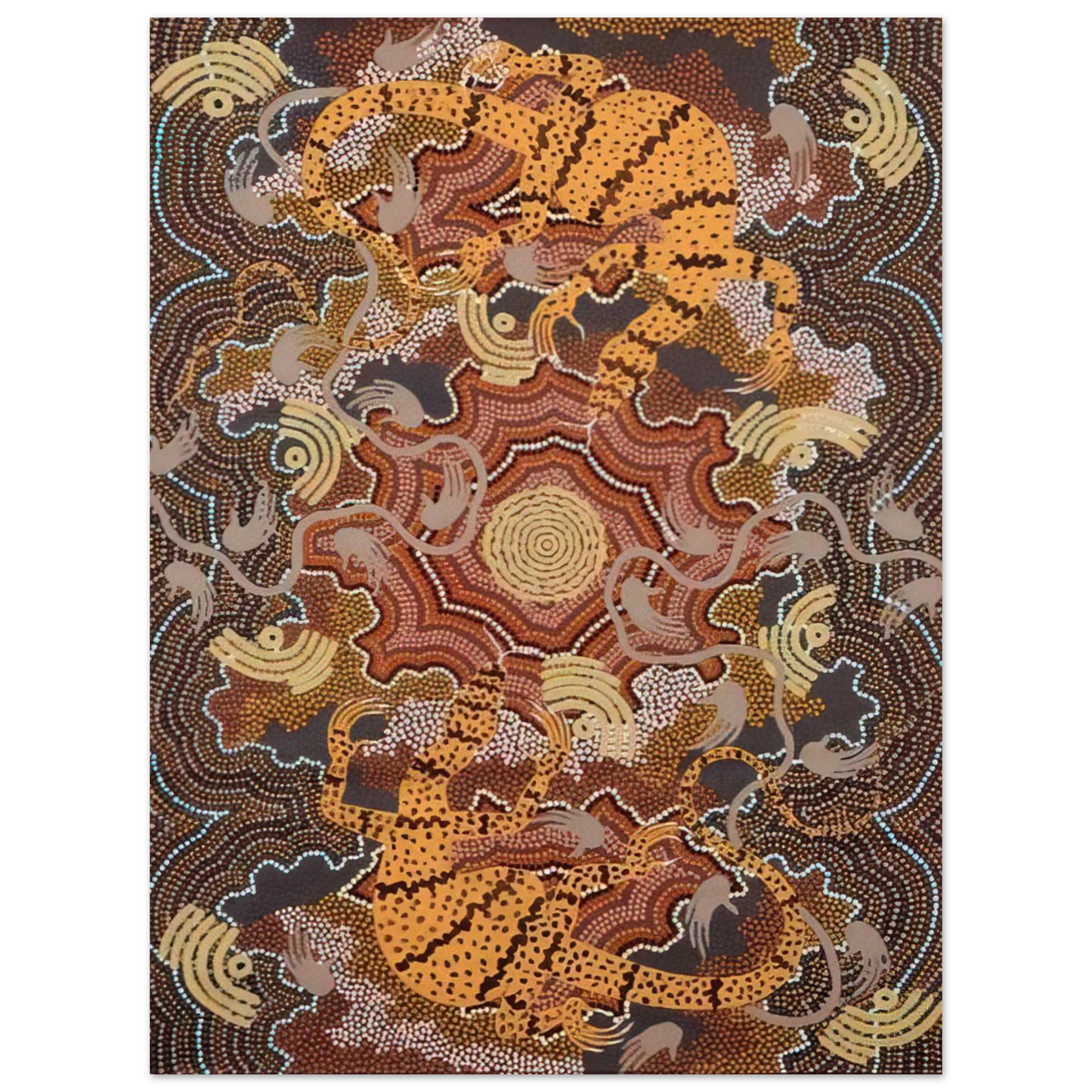 Clifford Possum Tjapaltjarri - Perentie Goanna Dreaming - 1992 Fine Art Poster - Default Title