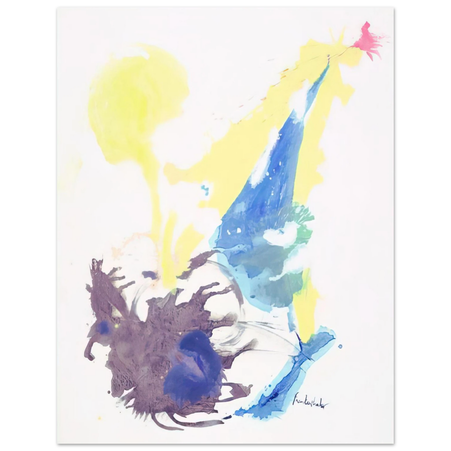 Helen Frankenthaler - Moving Day - 1961 Wall art - 30x45 cm / 12x18 inches - Premium Wooden Framed Poster With Fine Art Paper - White frame