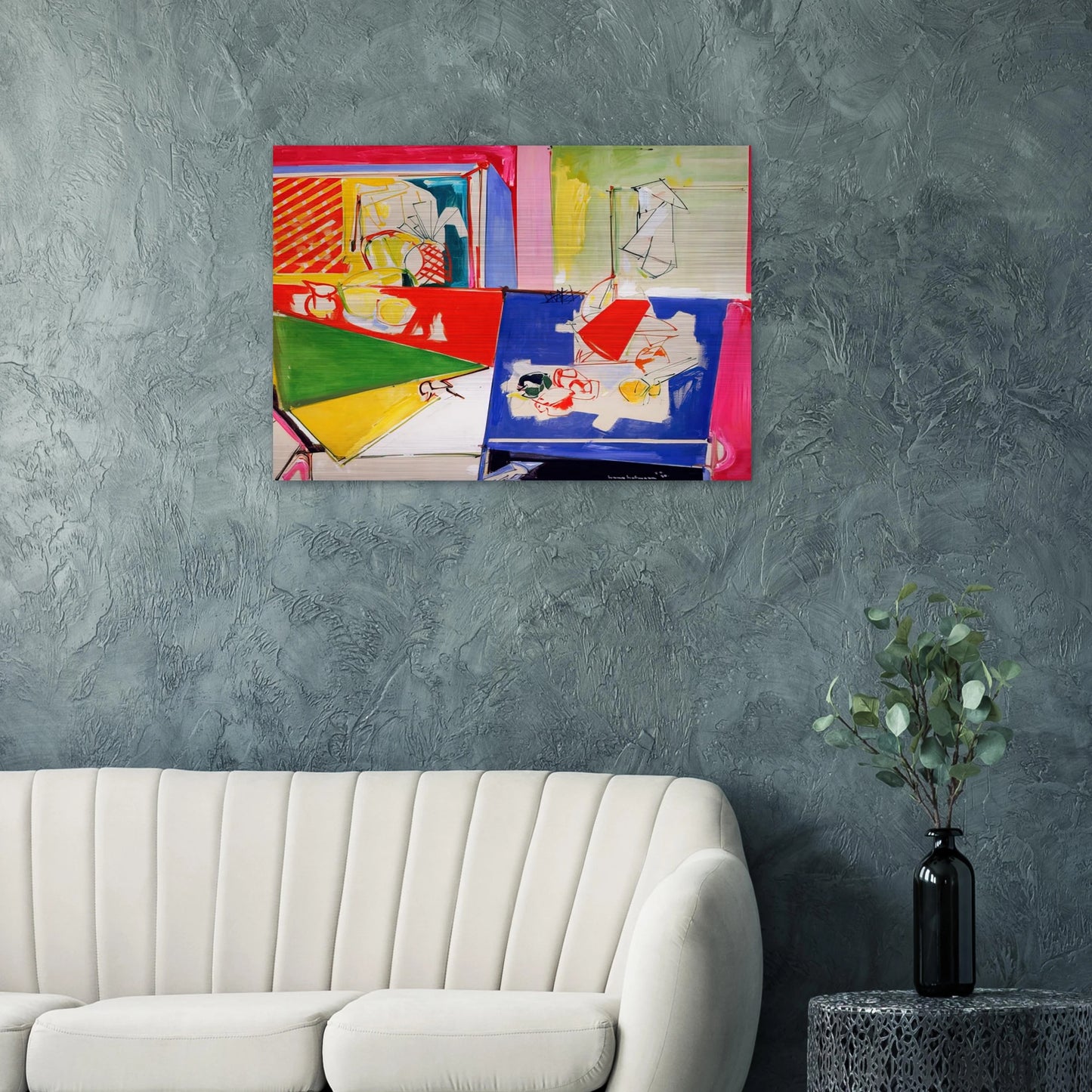 Magenta and Blue - Hans Hofmann Brushed Aluminum Print - 70x100 cm / 28x40 inches | Hans Hofmann Aluminum Print | Hans Hofmann Prints